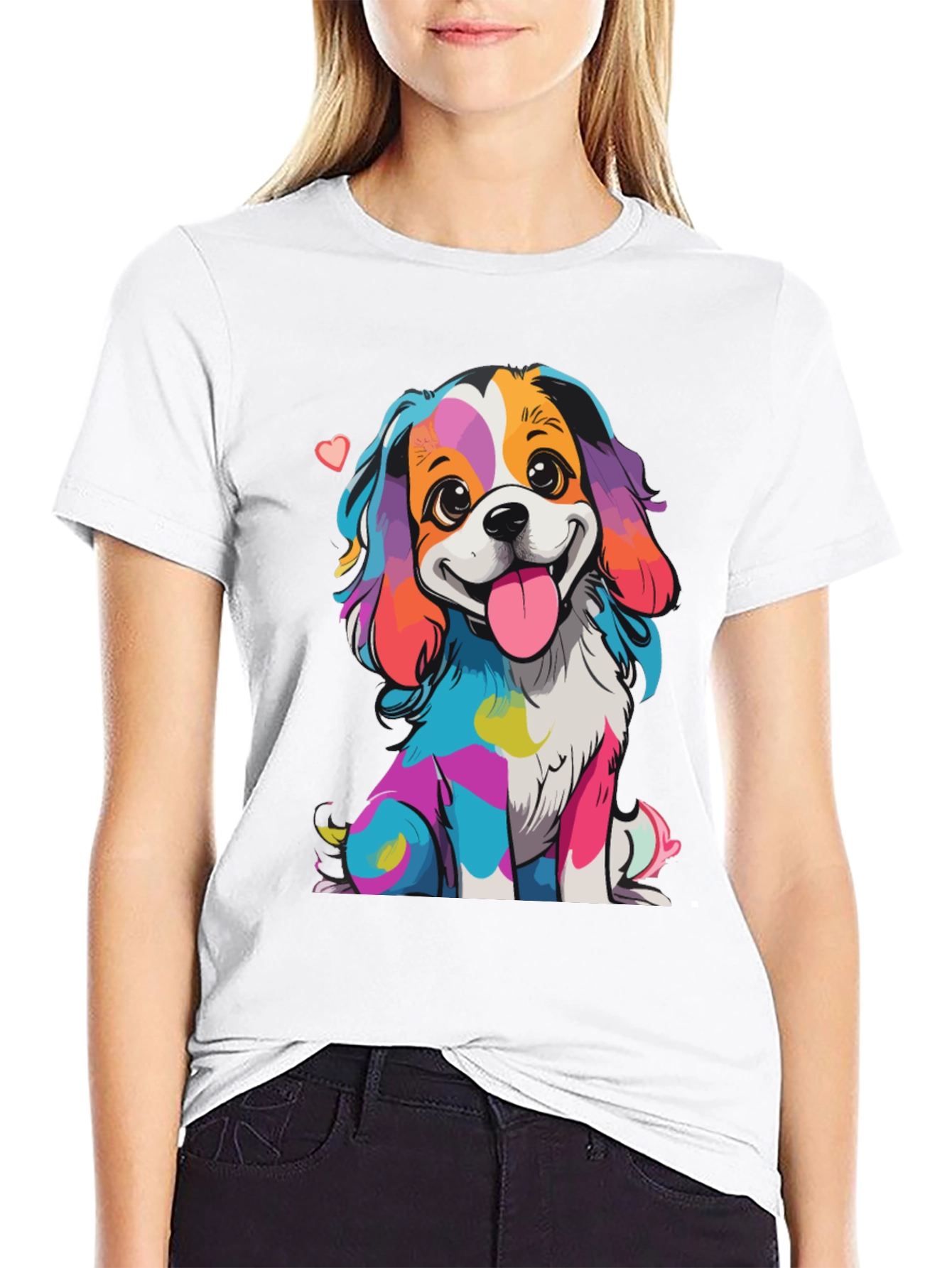 Rainbow Dog Graphic T-Shirt - Cute & Unique
