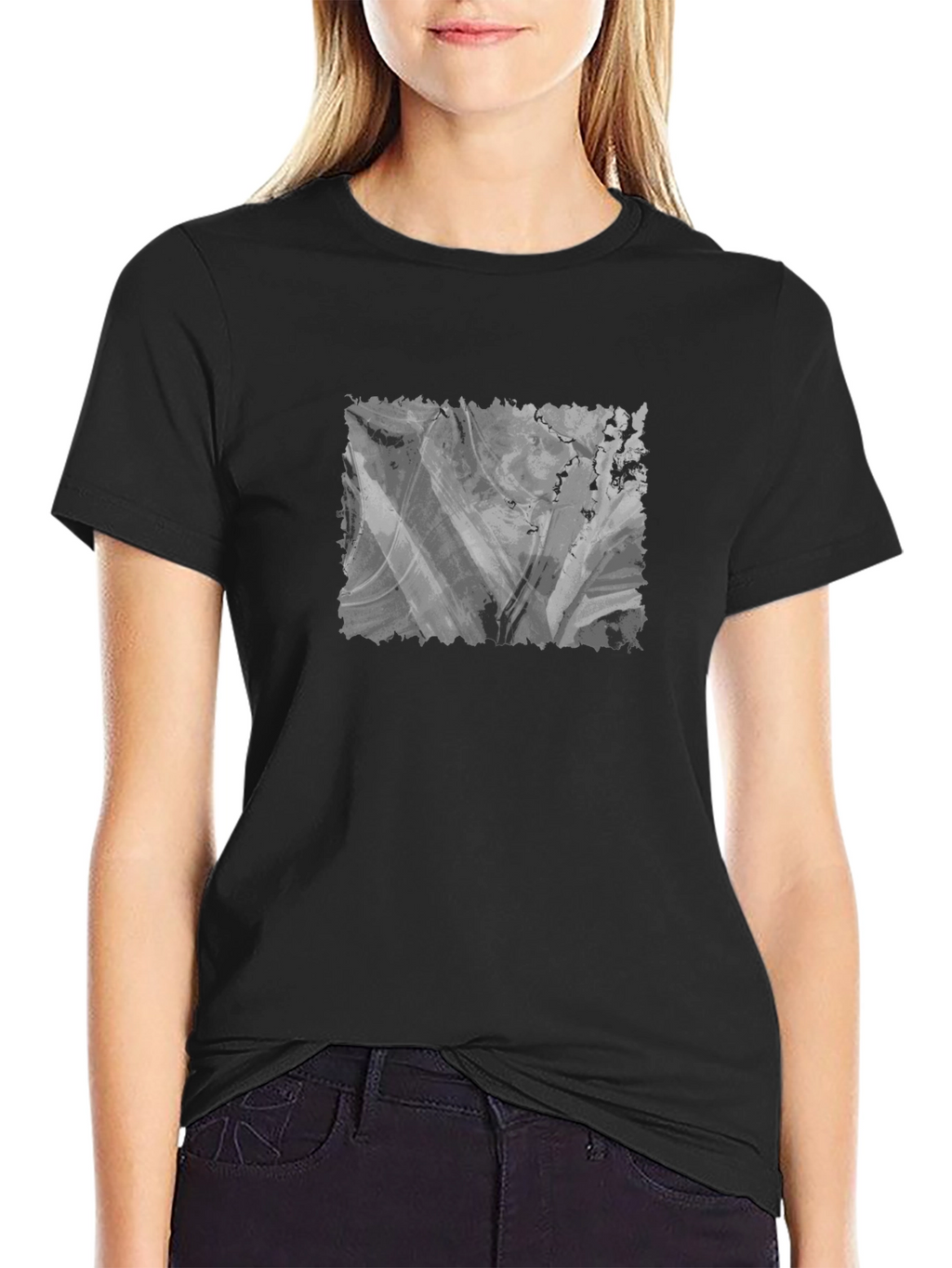 Abstract Gray Graphic T-Shirt