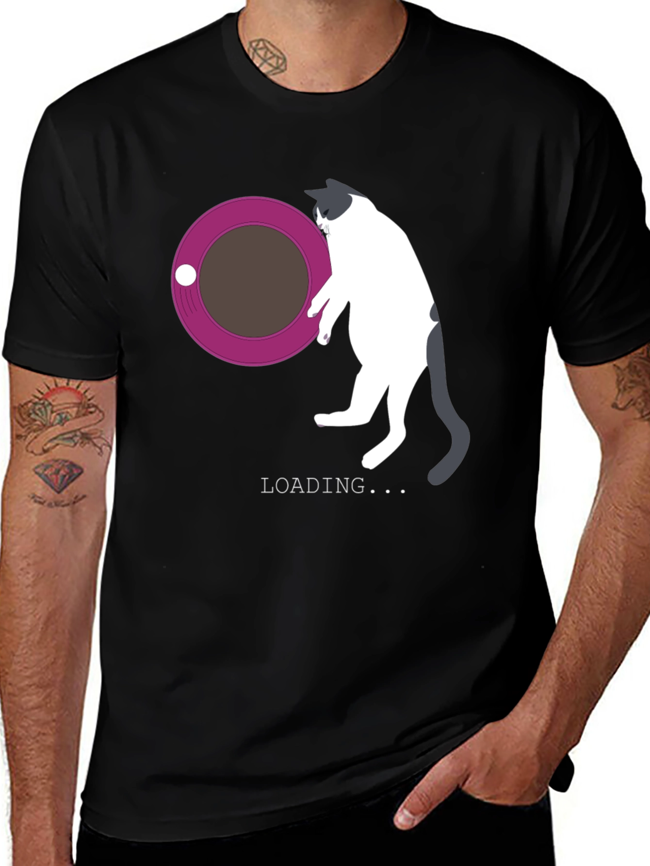 Cat Loading T-Shirt - Funny Graphic Tee