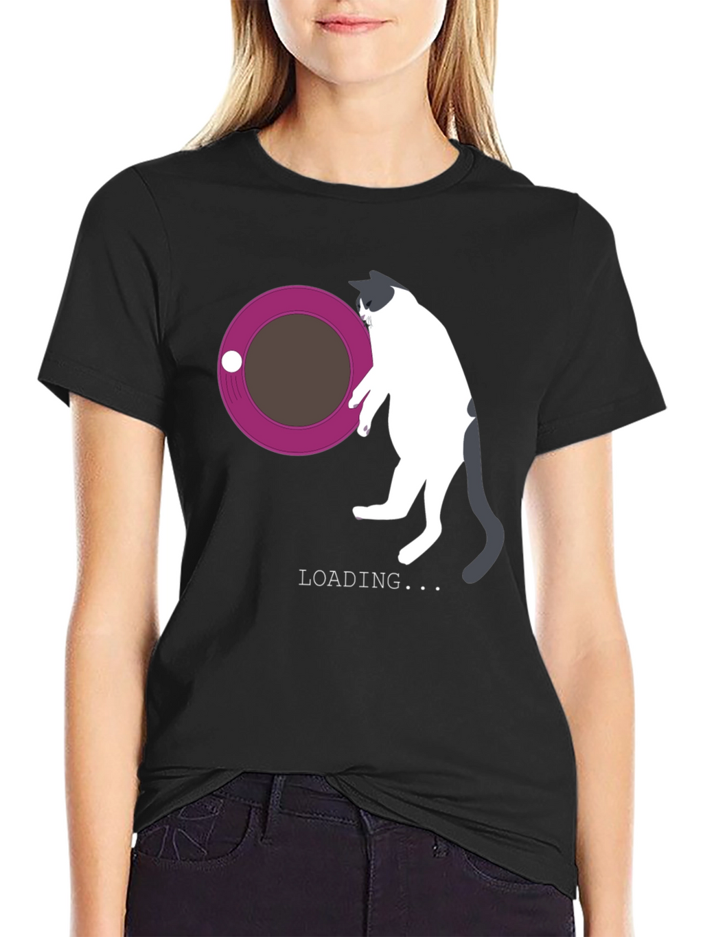 Cat Loading T-Shirt - Funny Graphic Tee