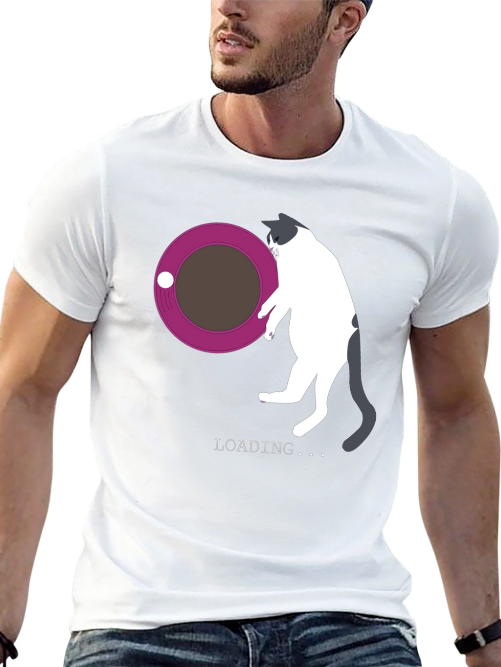 Cat Loading T-Shirt - Funny Graphic Tee