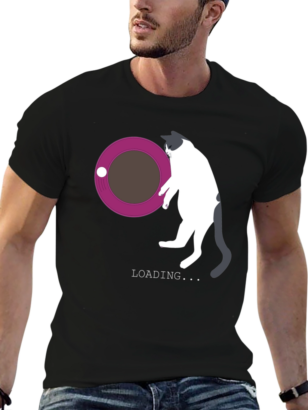 Cat Loading T-Shirt - Funny Graphic Tee