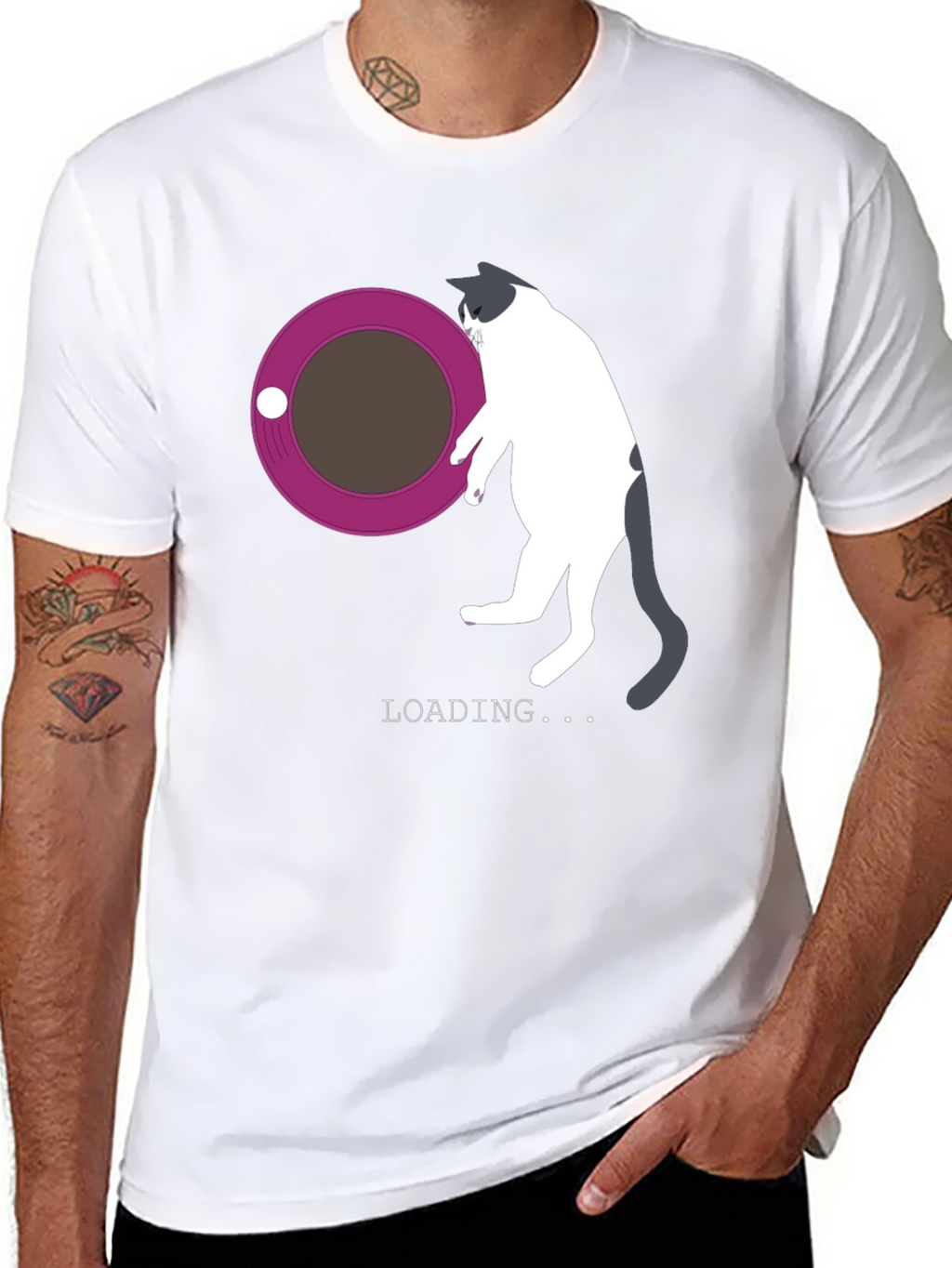 Cat Loading T-Shirt - Funny Graphic Tee