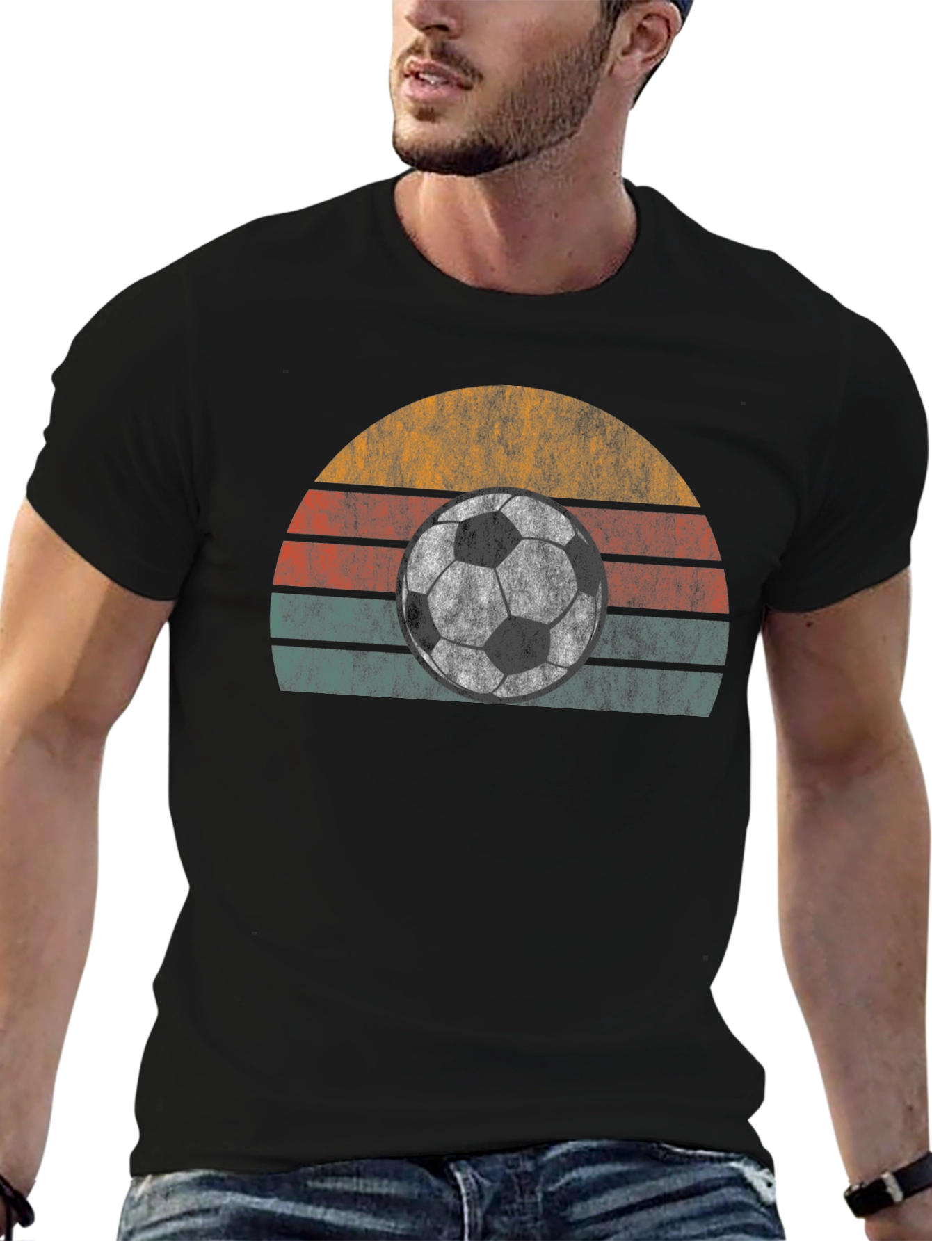 Retro Soccer Ball Graphic T-Shirt