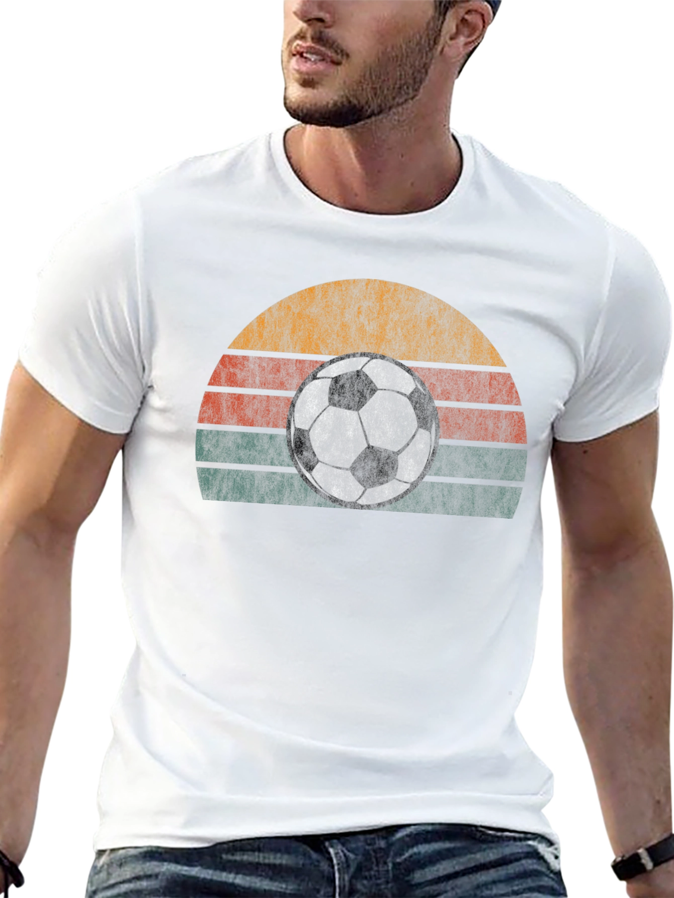 Retro Soccer Ball Graphic T-Shirt