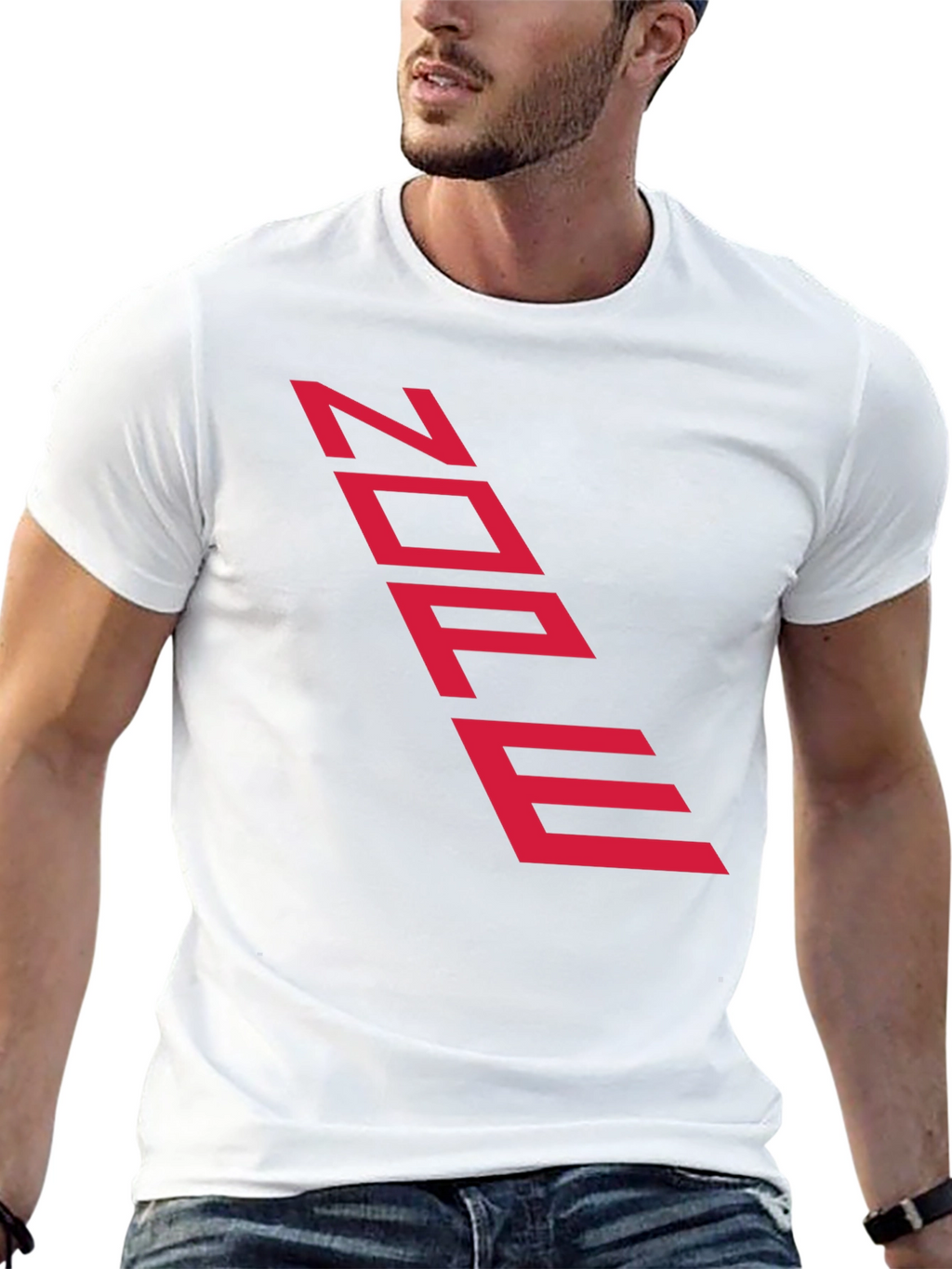 Edgy Black Tee with Futuristic Red Text