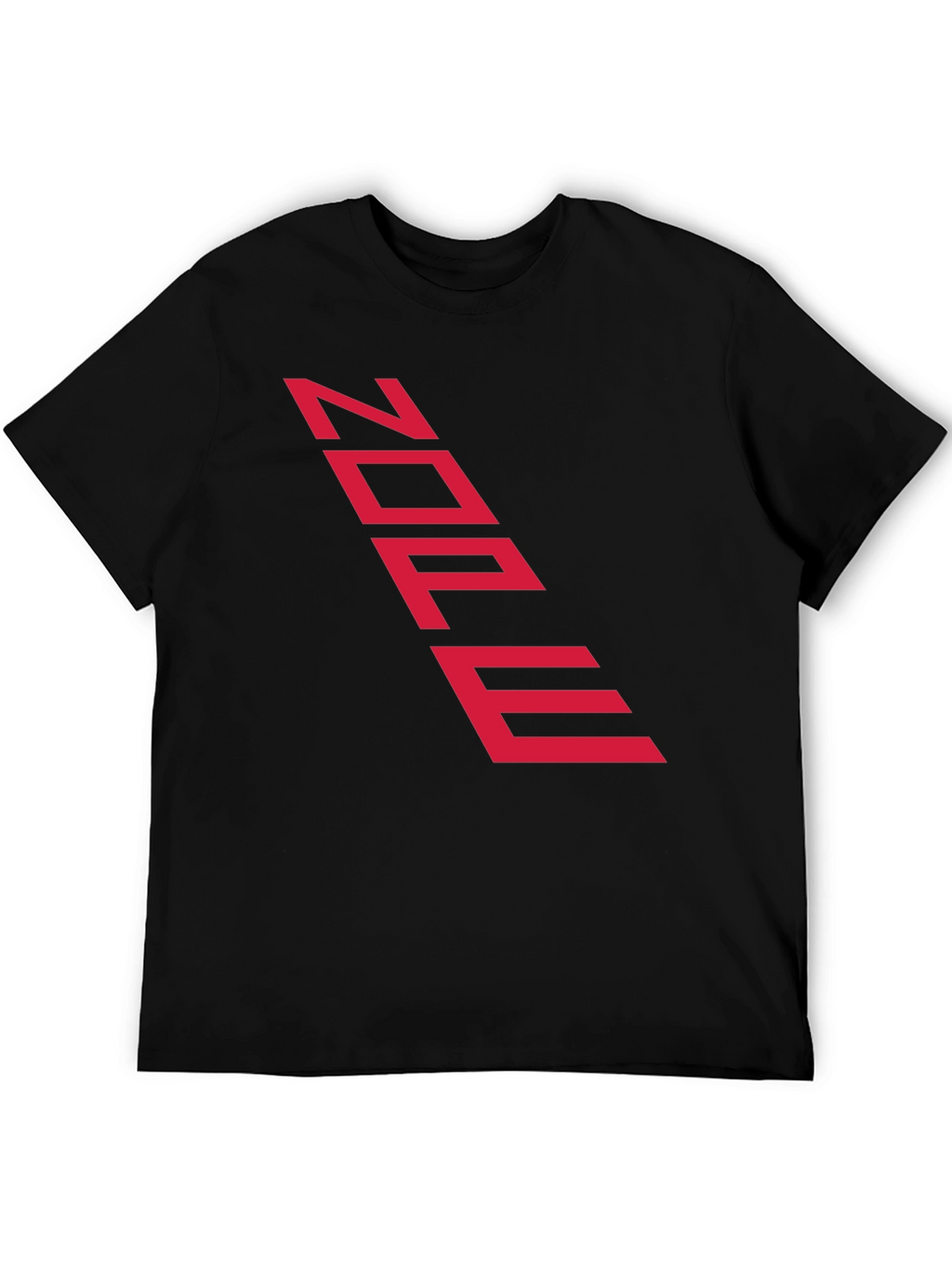 Edgy Black Tee with Futuristic Red Text