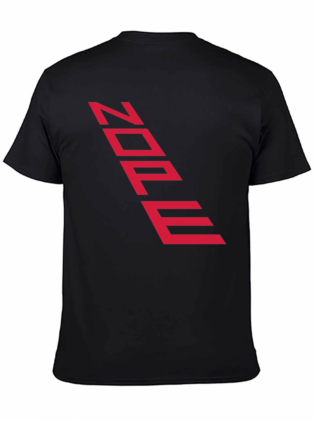 Edgy Black Tee with Futuristic Red Text
