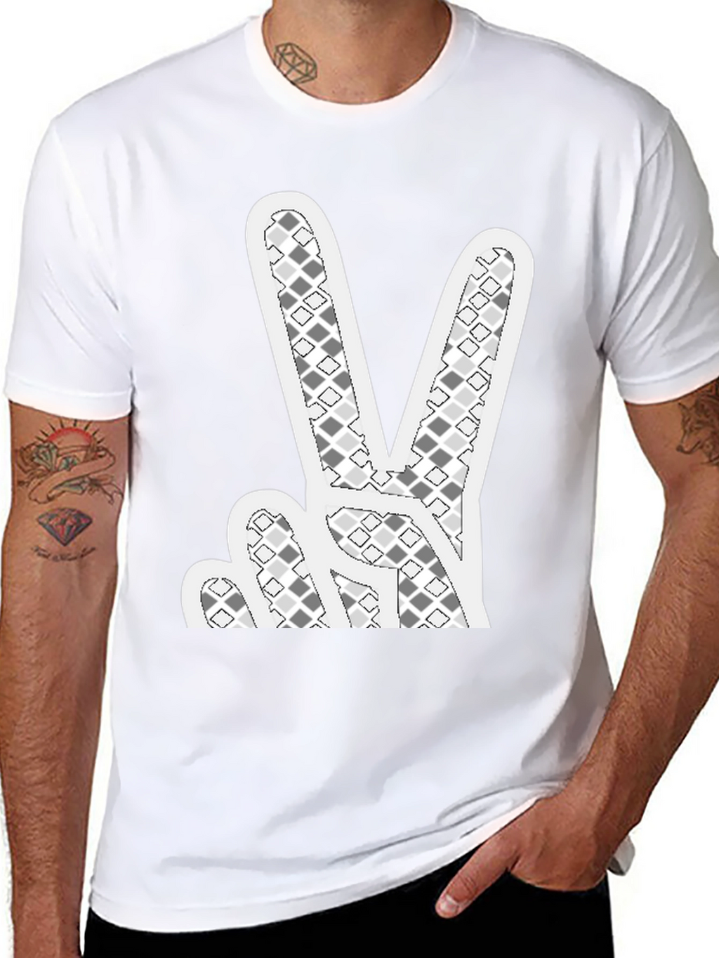 Peace Sign Graphic T-Shirt - Black