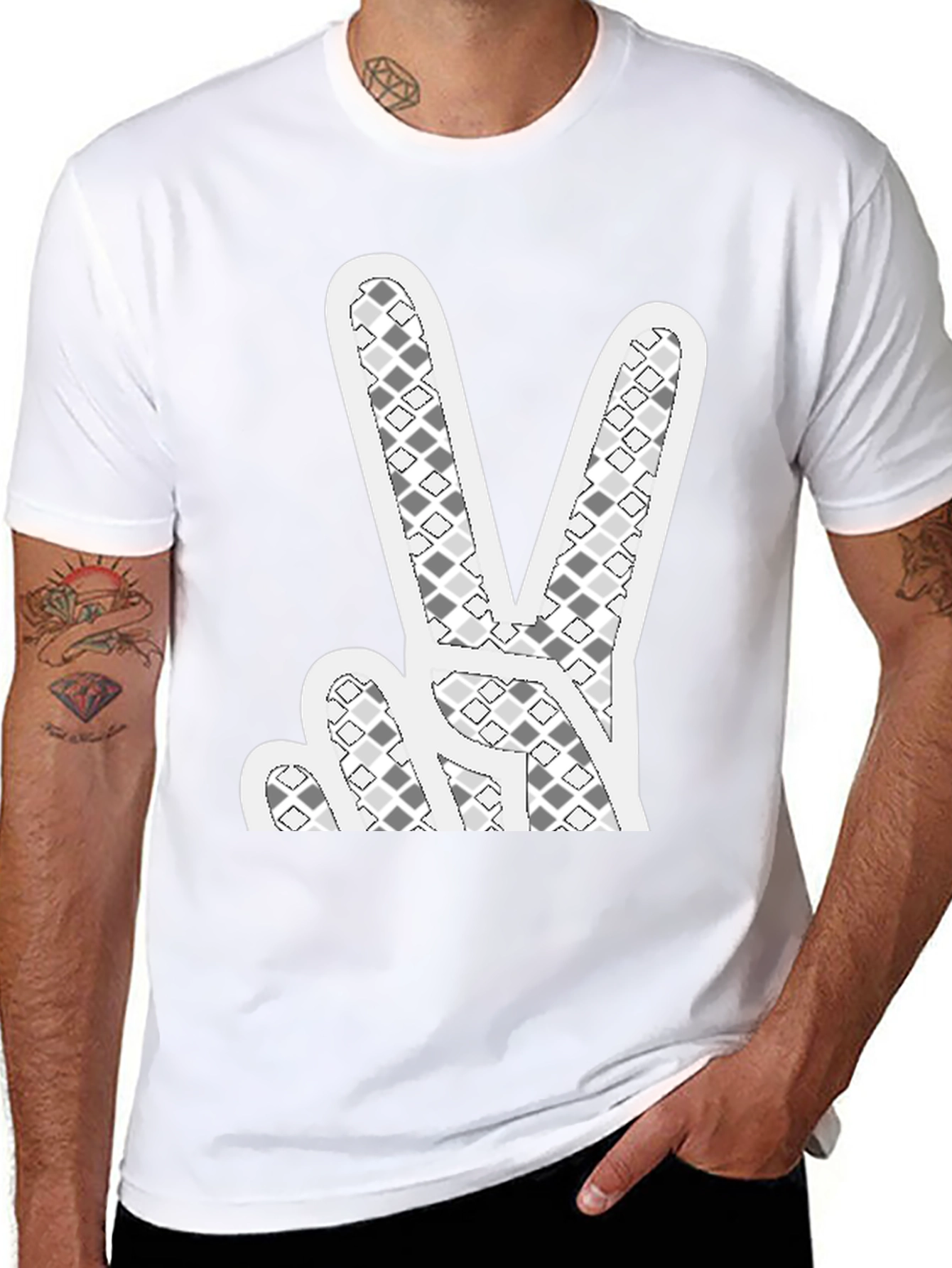 Peace Sign Graphic T-Shirt - Black