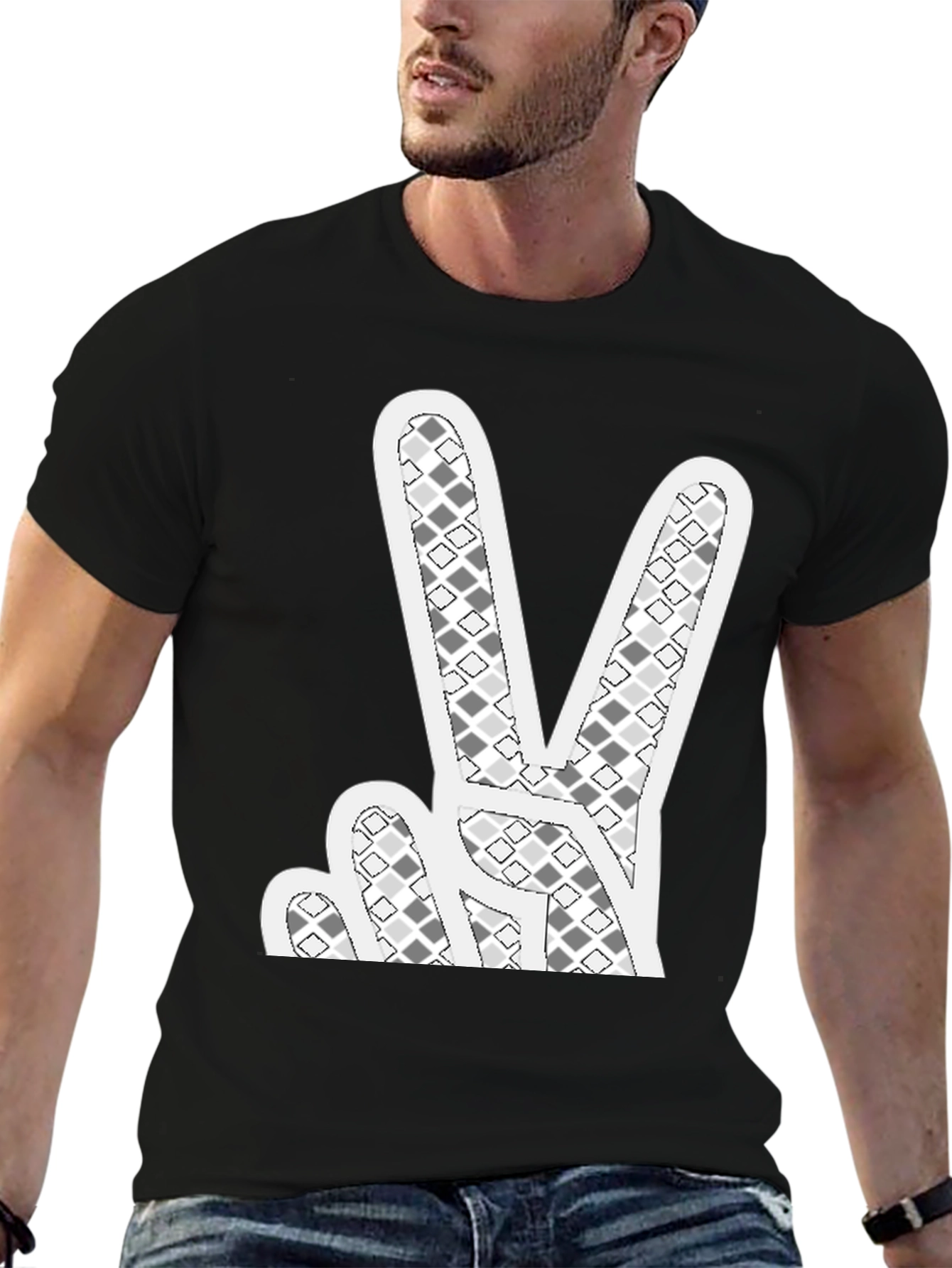 Peace Sign Graphic T-Shirt - Black