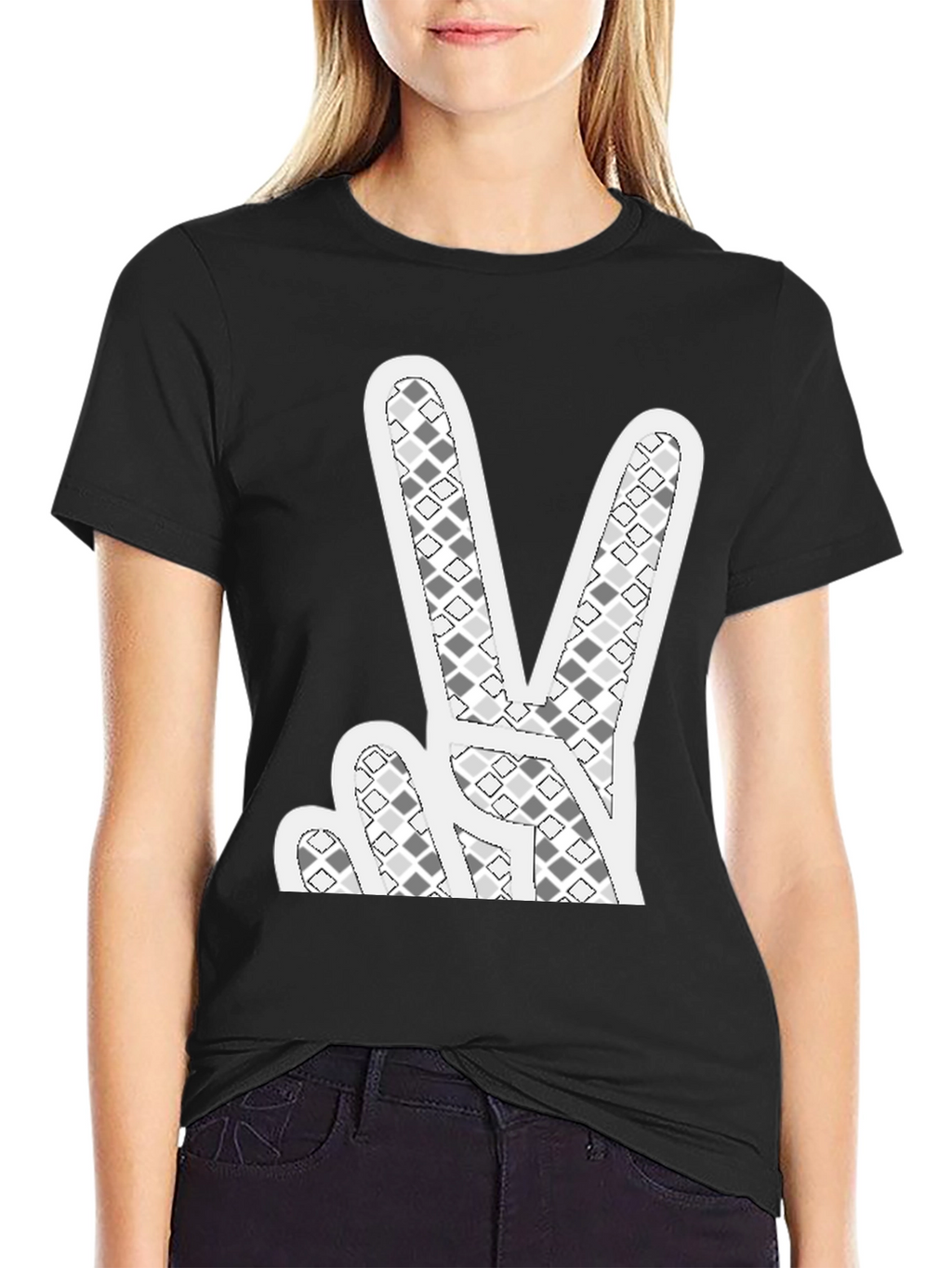 Peace Sign Graphic T-Shirt - Black