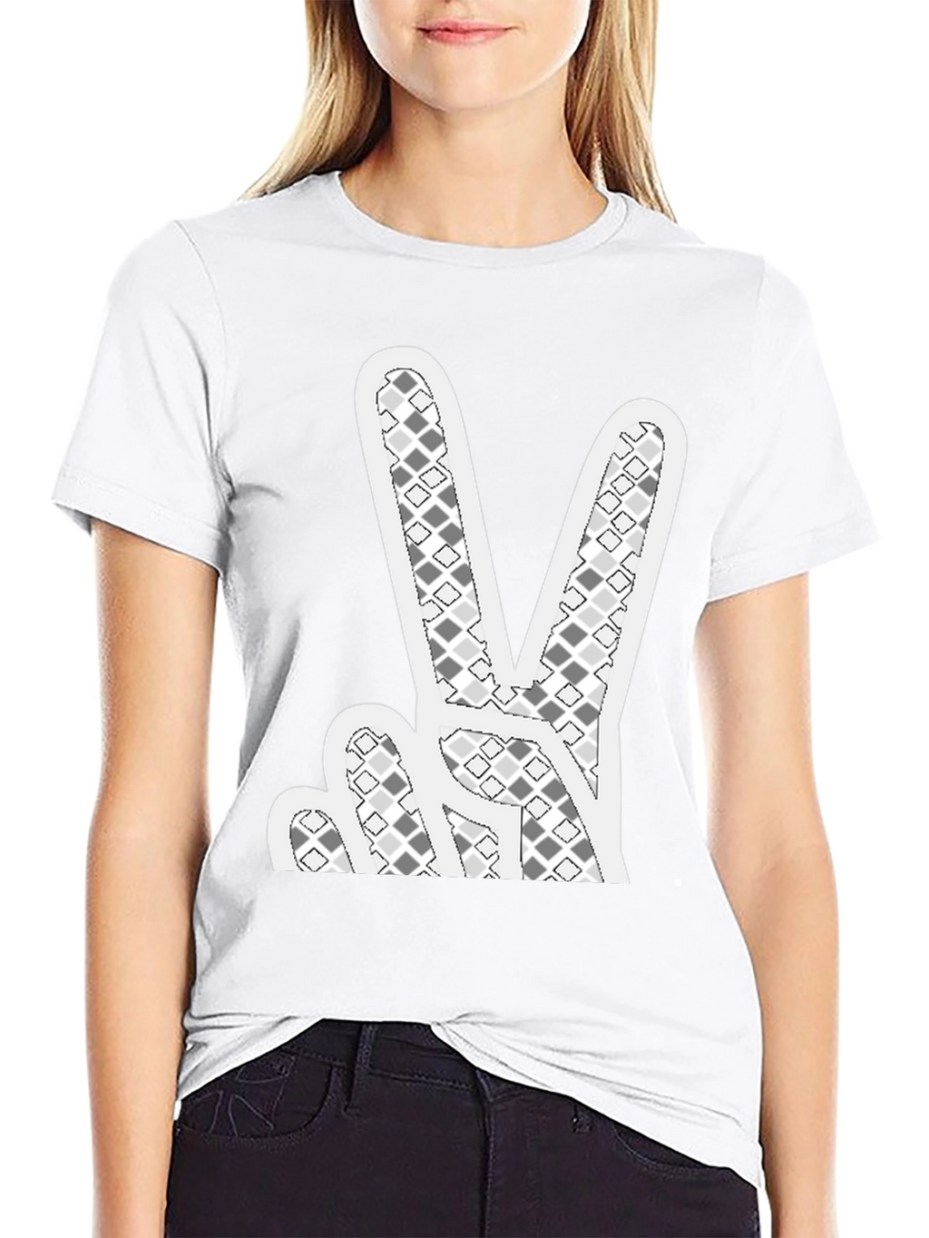 Peace Sign Graphic T-Shirt - Black