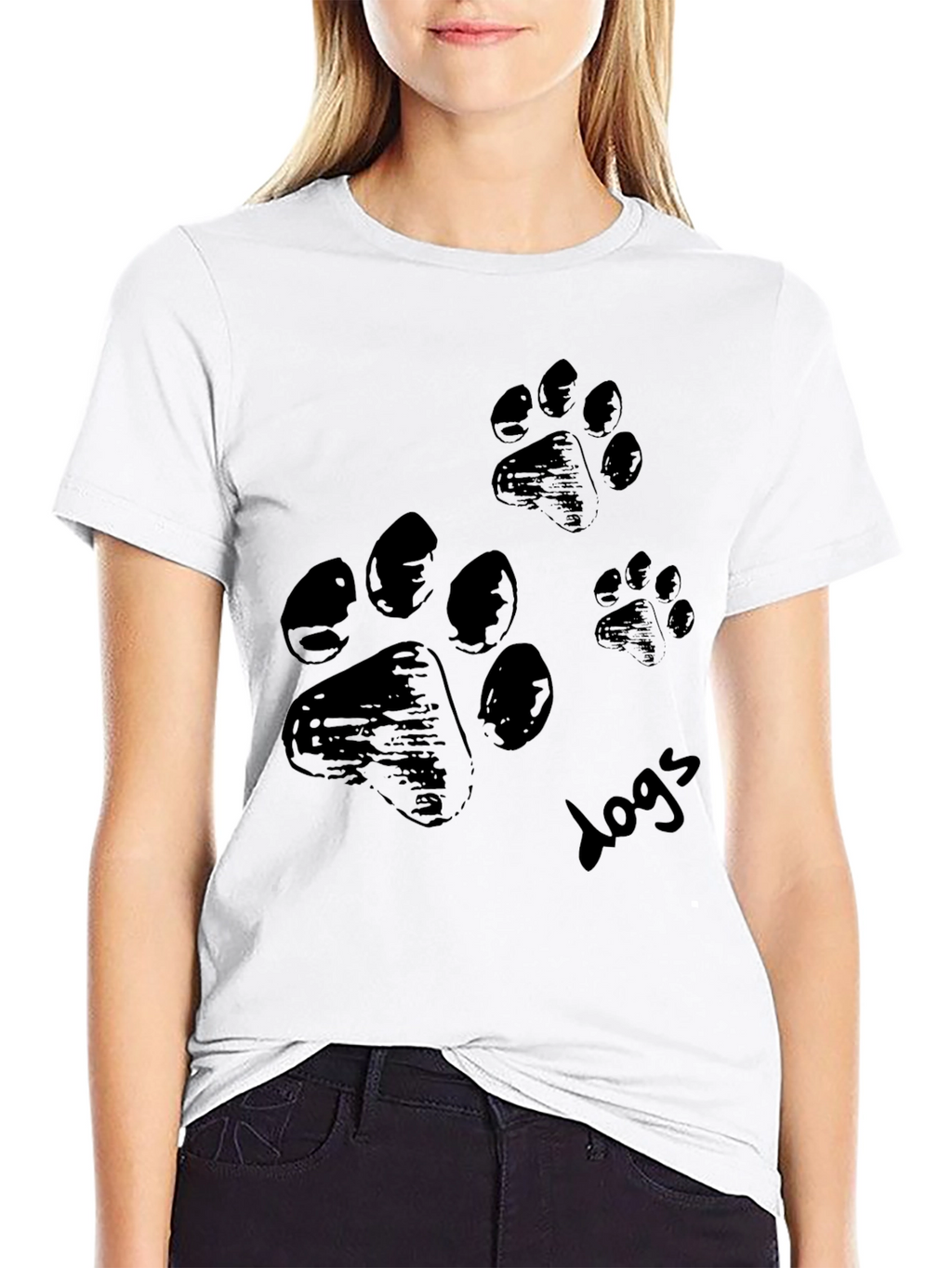 Paw Print Black T-Shirt