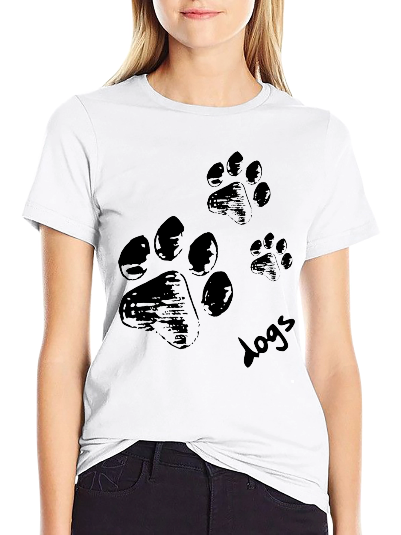 Paw Print Black T-Shirt