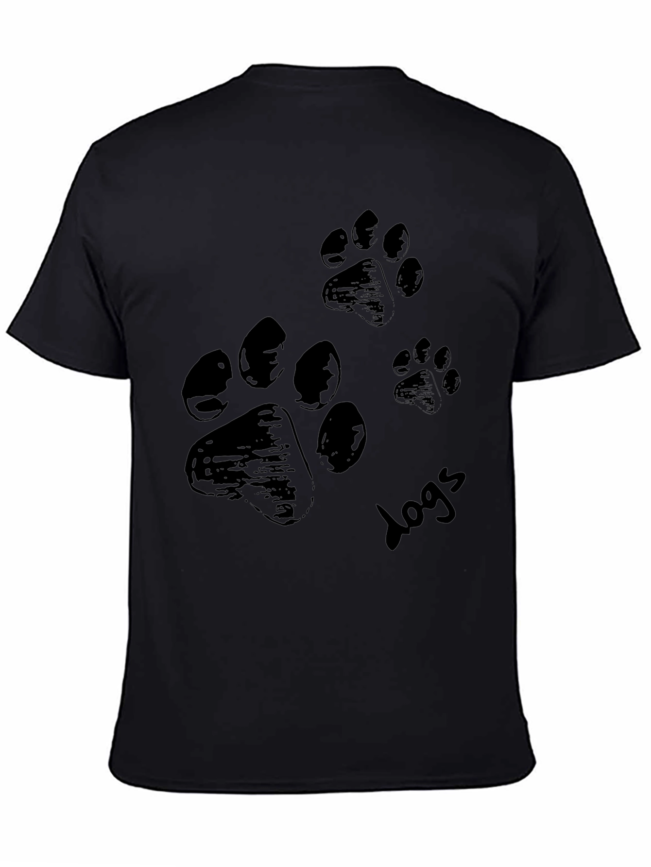 Paw Print Black T-Shirt