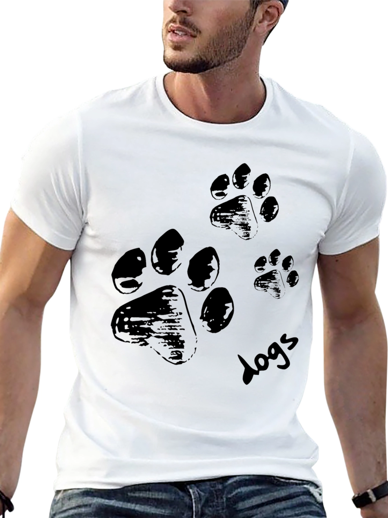 Paw Print Black T-Shirt