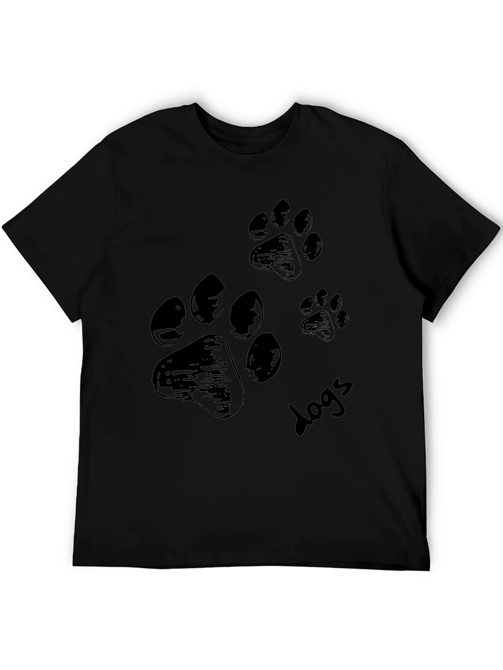Paw Print Black T-Shirt