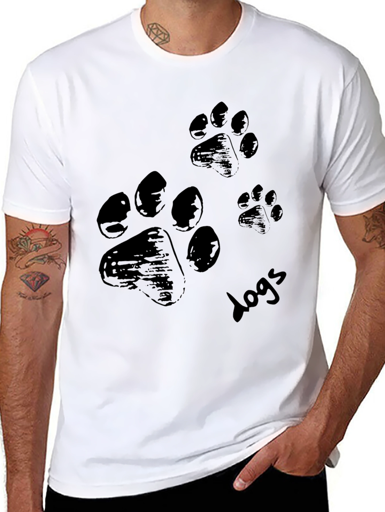 Paw Print Black T-Shirt