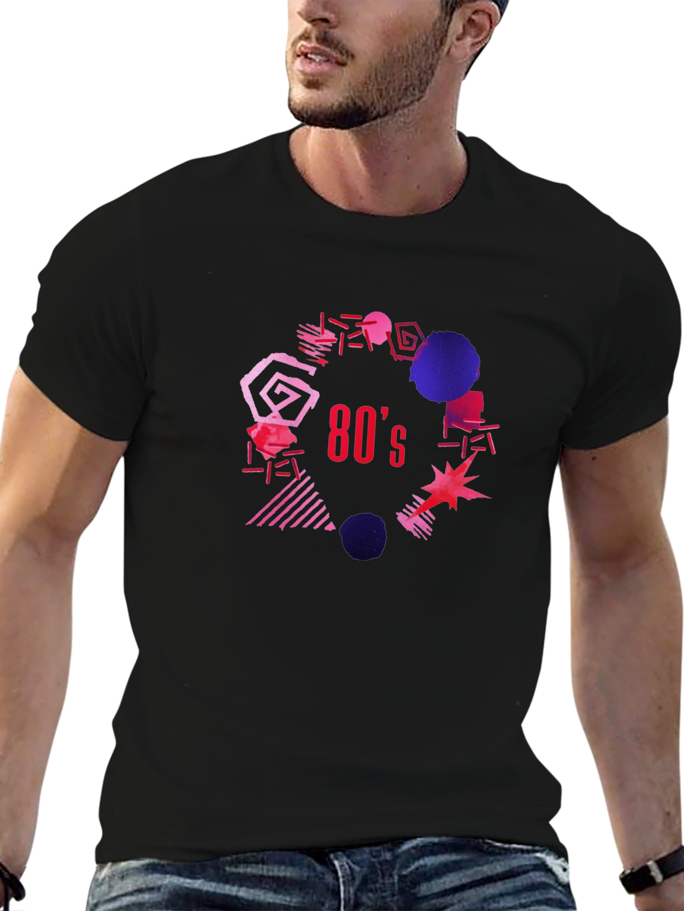 Retro 80s Graphic Tee - Black T-Shirt