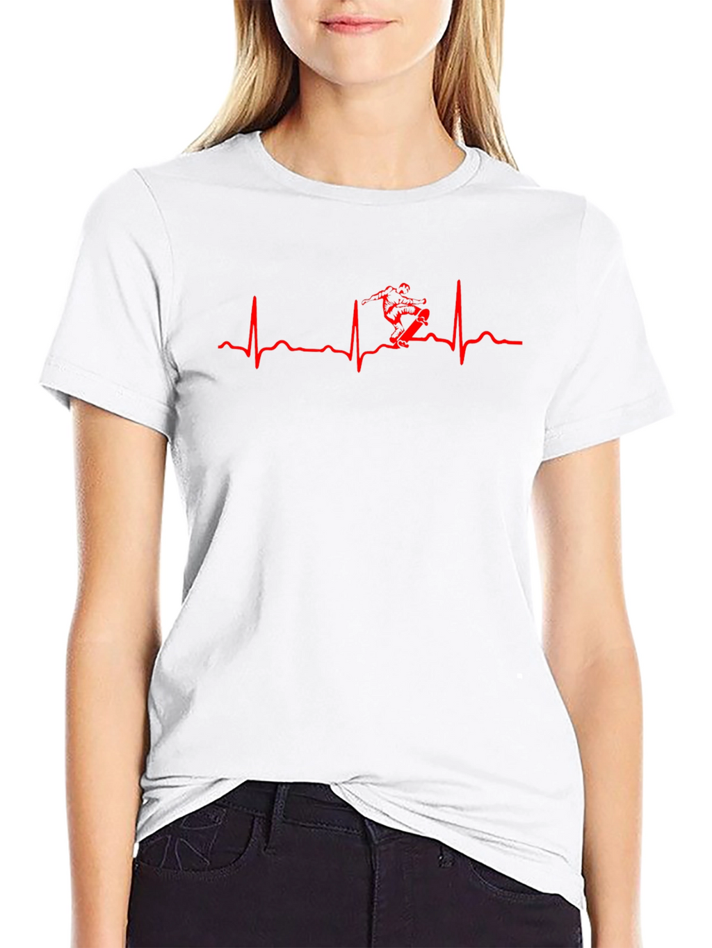 Skateboard Heartbeat Graphic T-Shirt