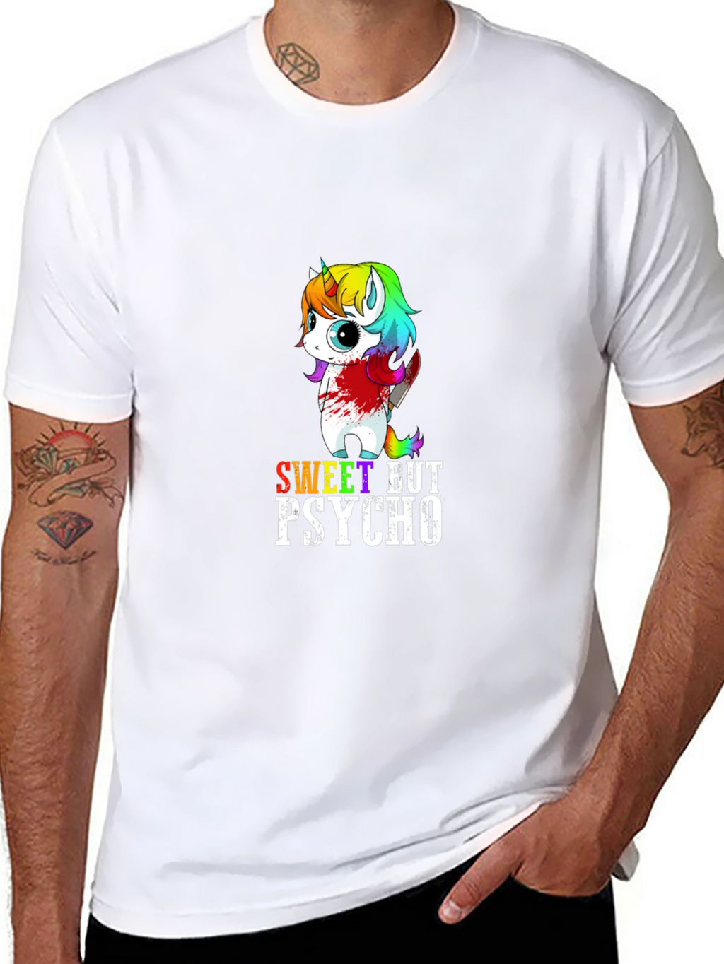 Sweet But Psycho Unicorn Graphic T-Shirt