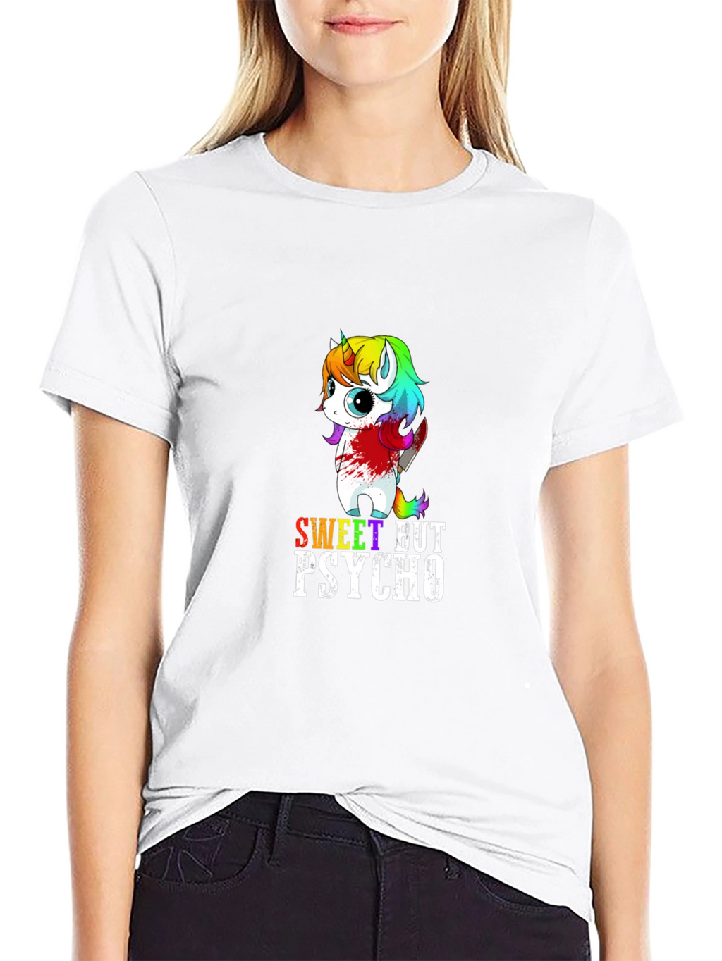 Sweet But Psycho Unicorn Graphic T-Shirt