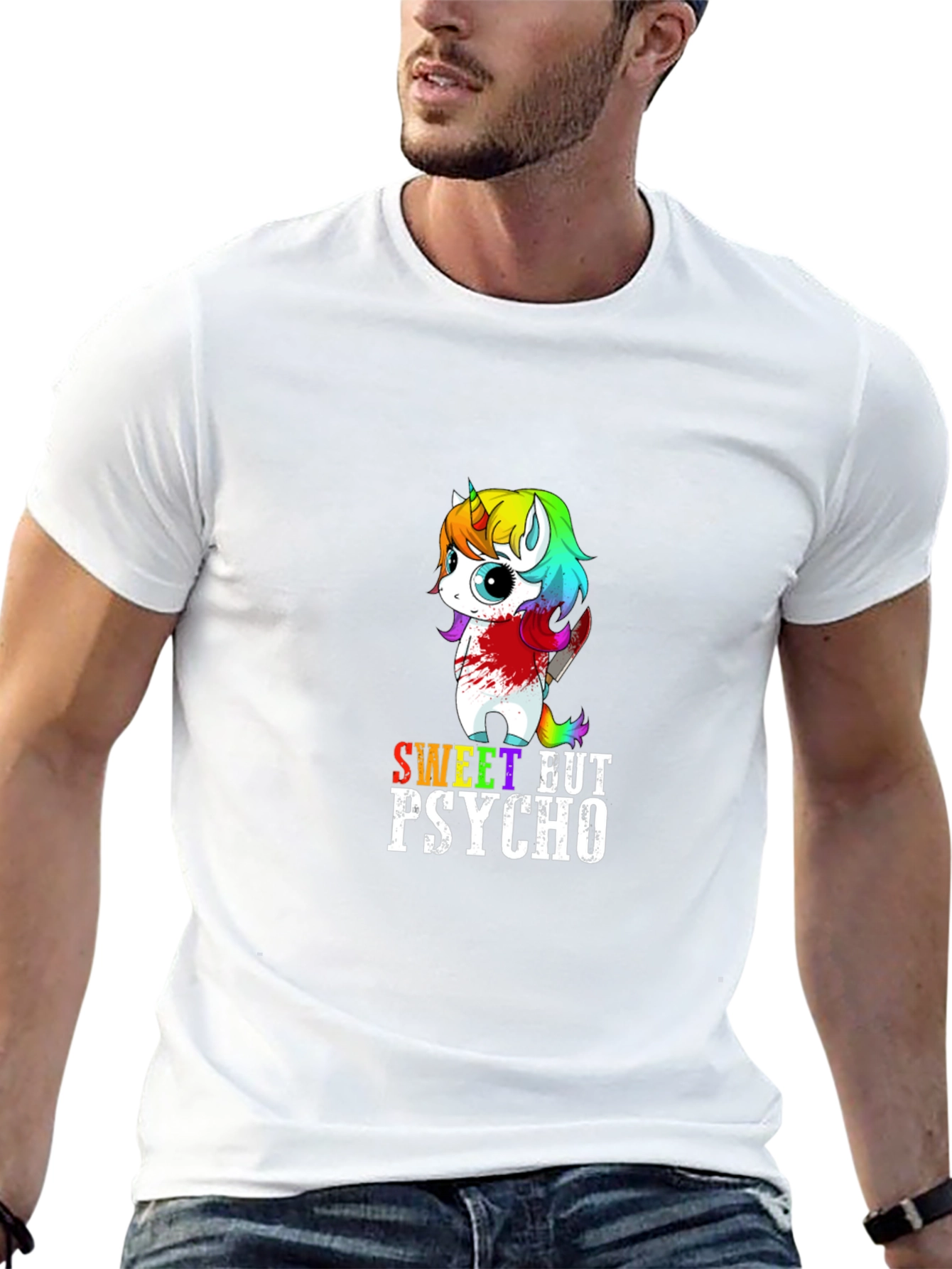 Sweet But Psycho Unicorn Graphic T-Shirt