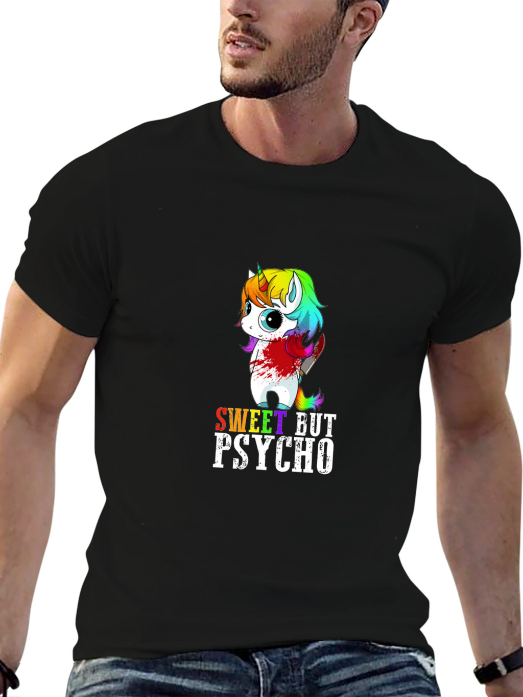 Sweet But Psycho Unicorn Graphic T-Shirt