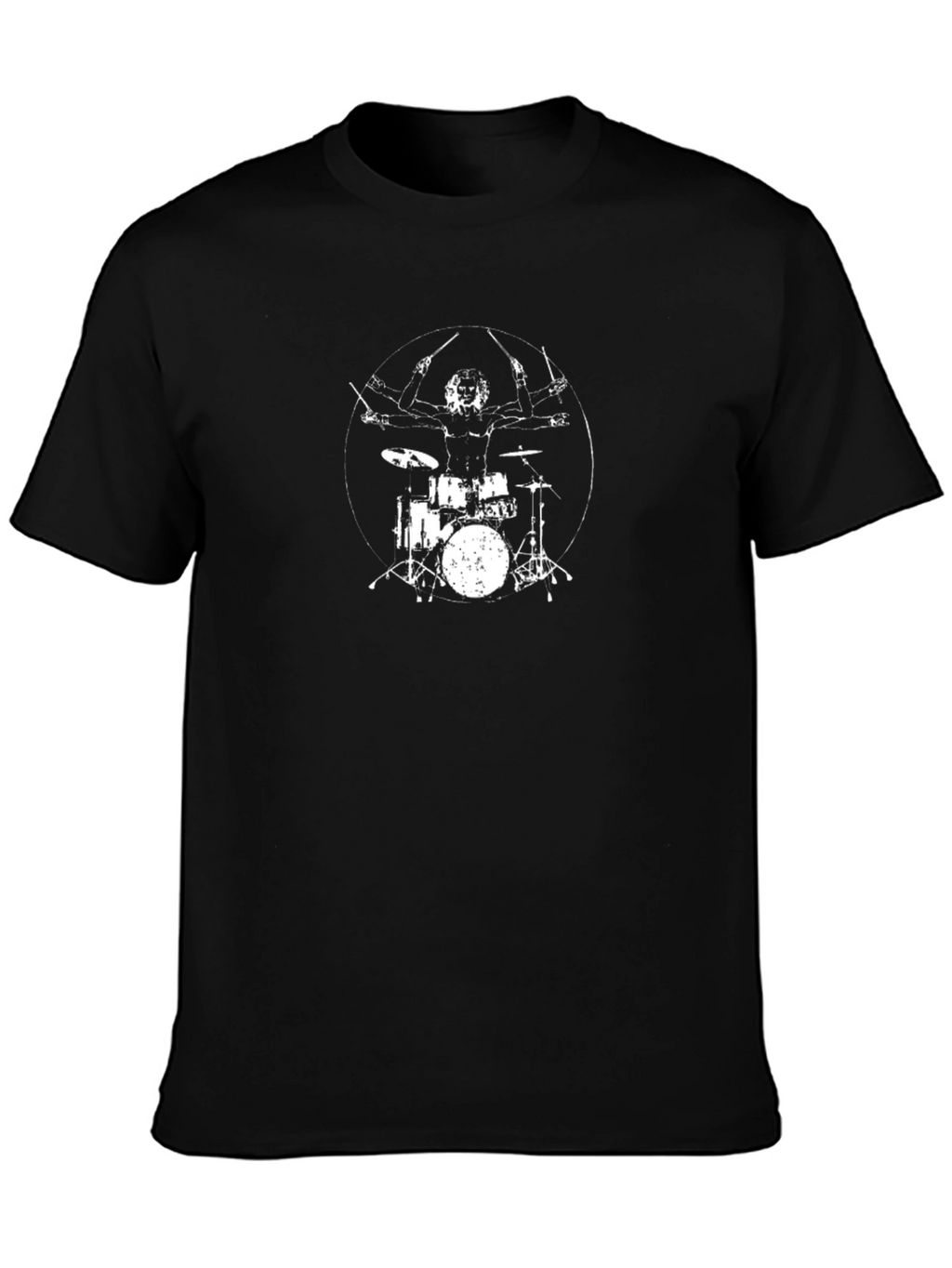 Drummer Graphic Black T-Shirt - Rock Music Tee