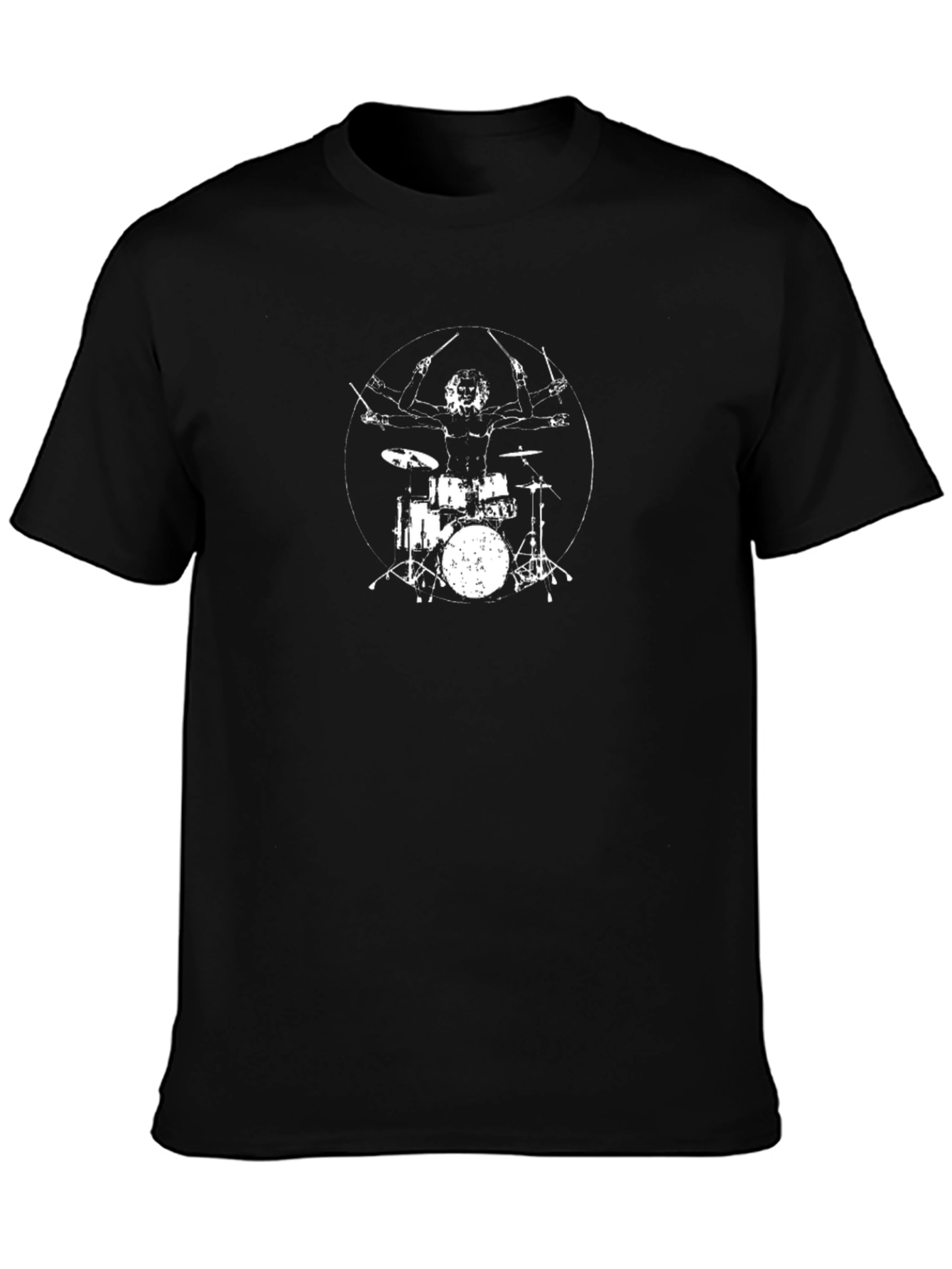 Drummer Graphic Black T-Shirt - Rock Music Tee