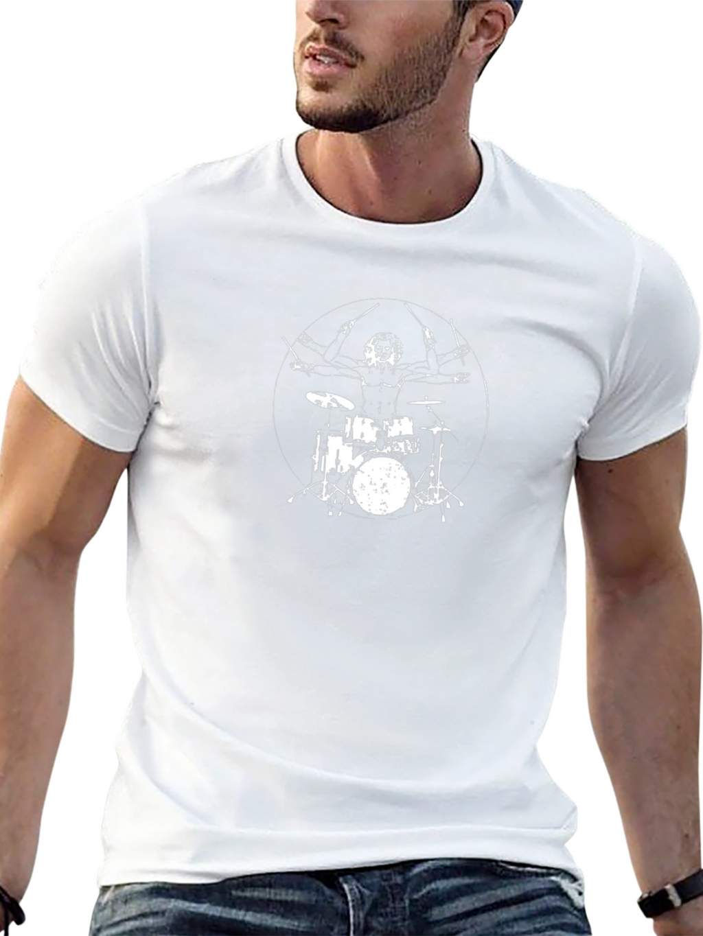 Drummer Graphic Black T-Shirt - Rock Music Tee
