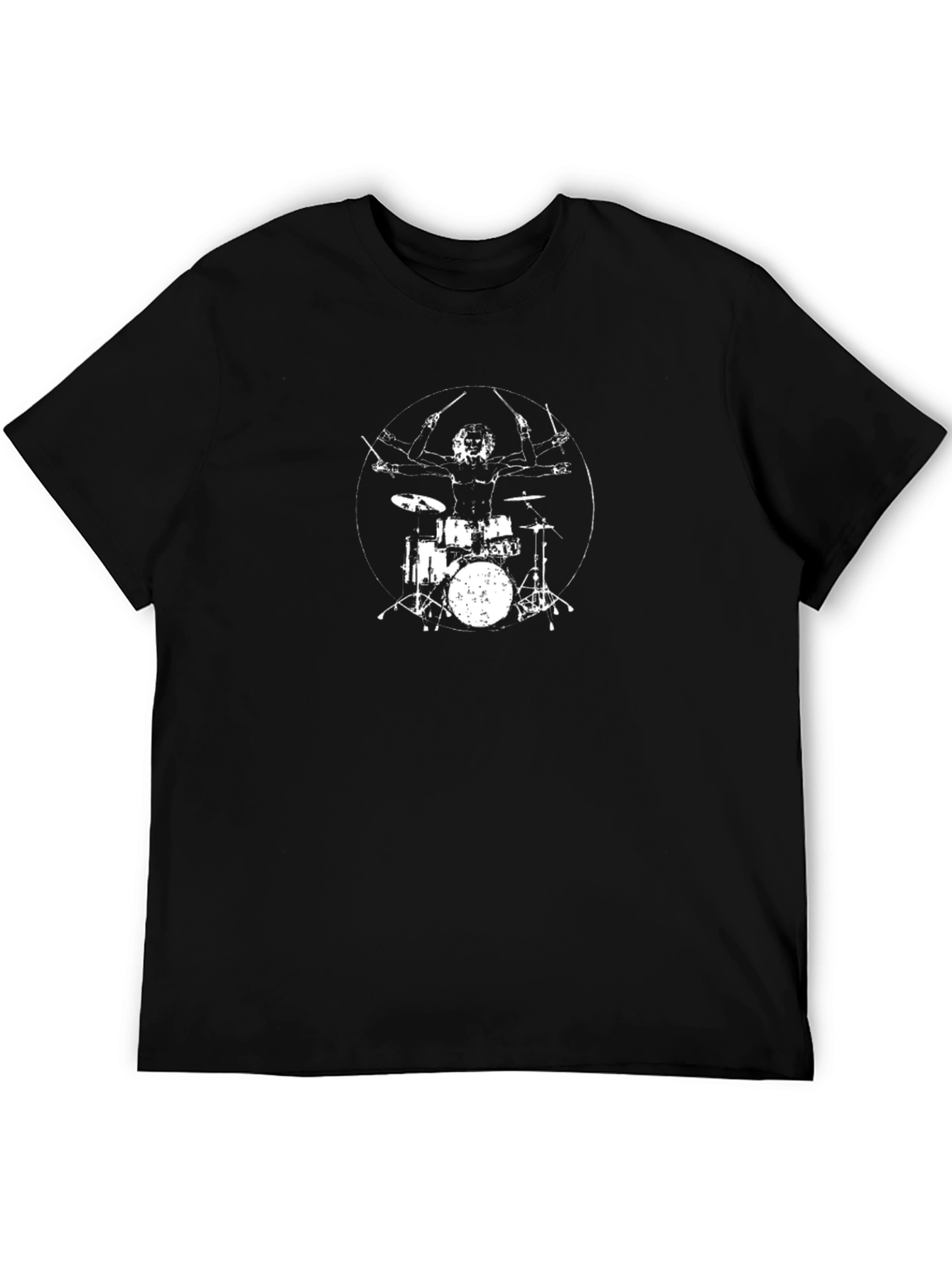 Drummer Graphic Black T-Shirt - Rock Music Tee
