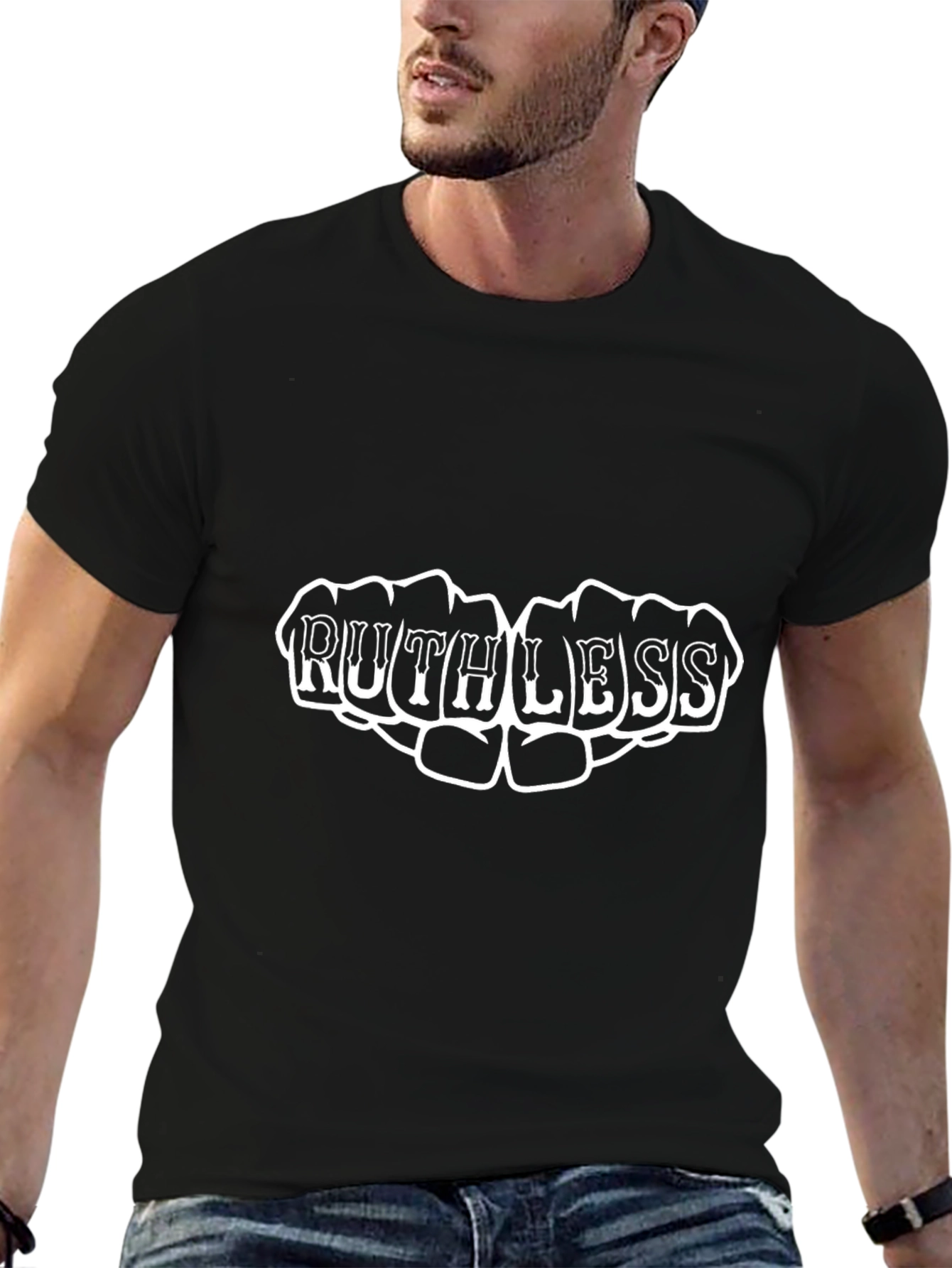 Ruthless Graphic Print Black T-Shirt