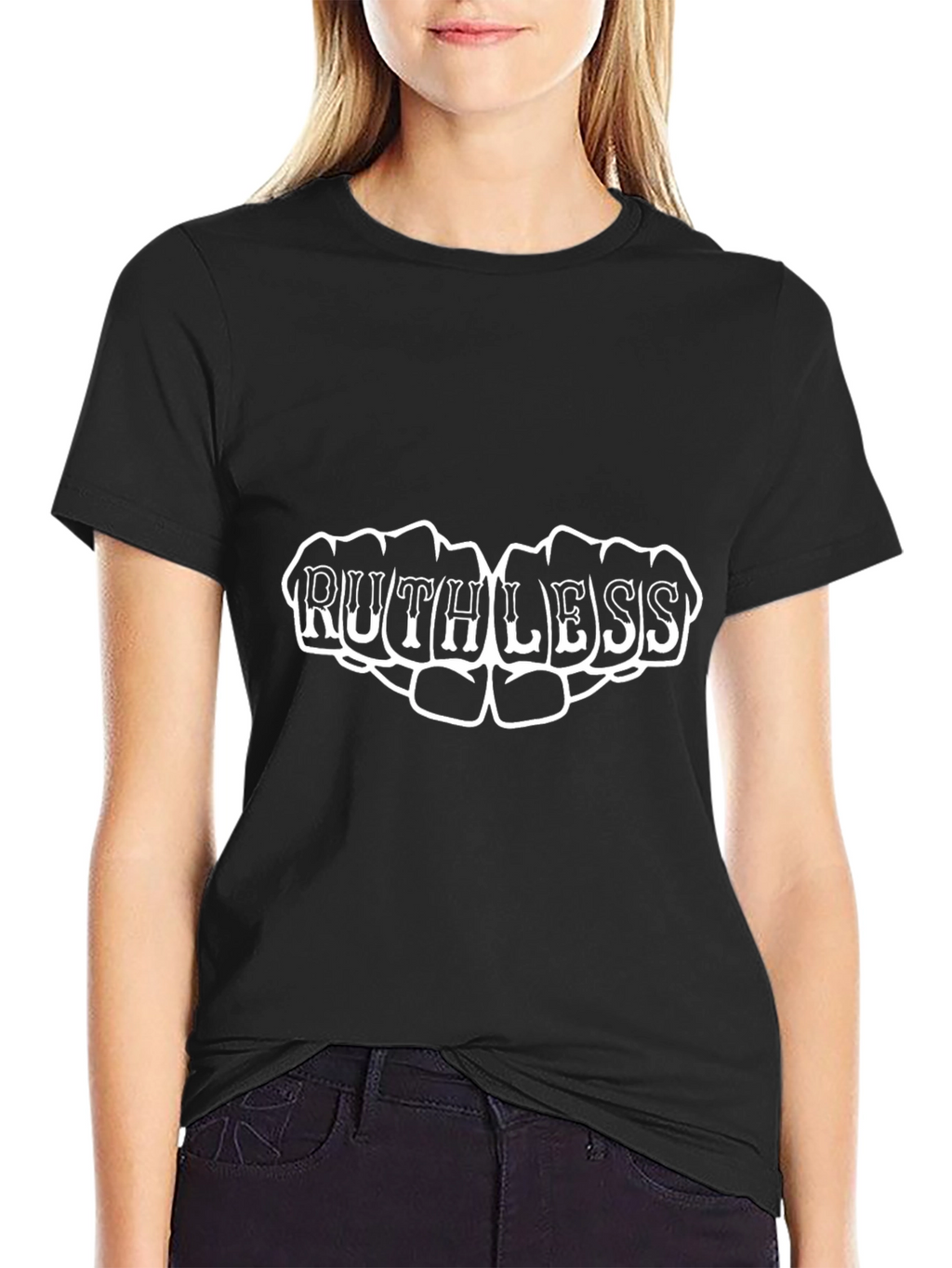 Ruthless Graphic Print Black T-Shirt