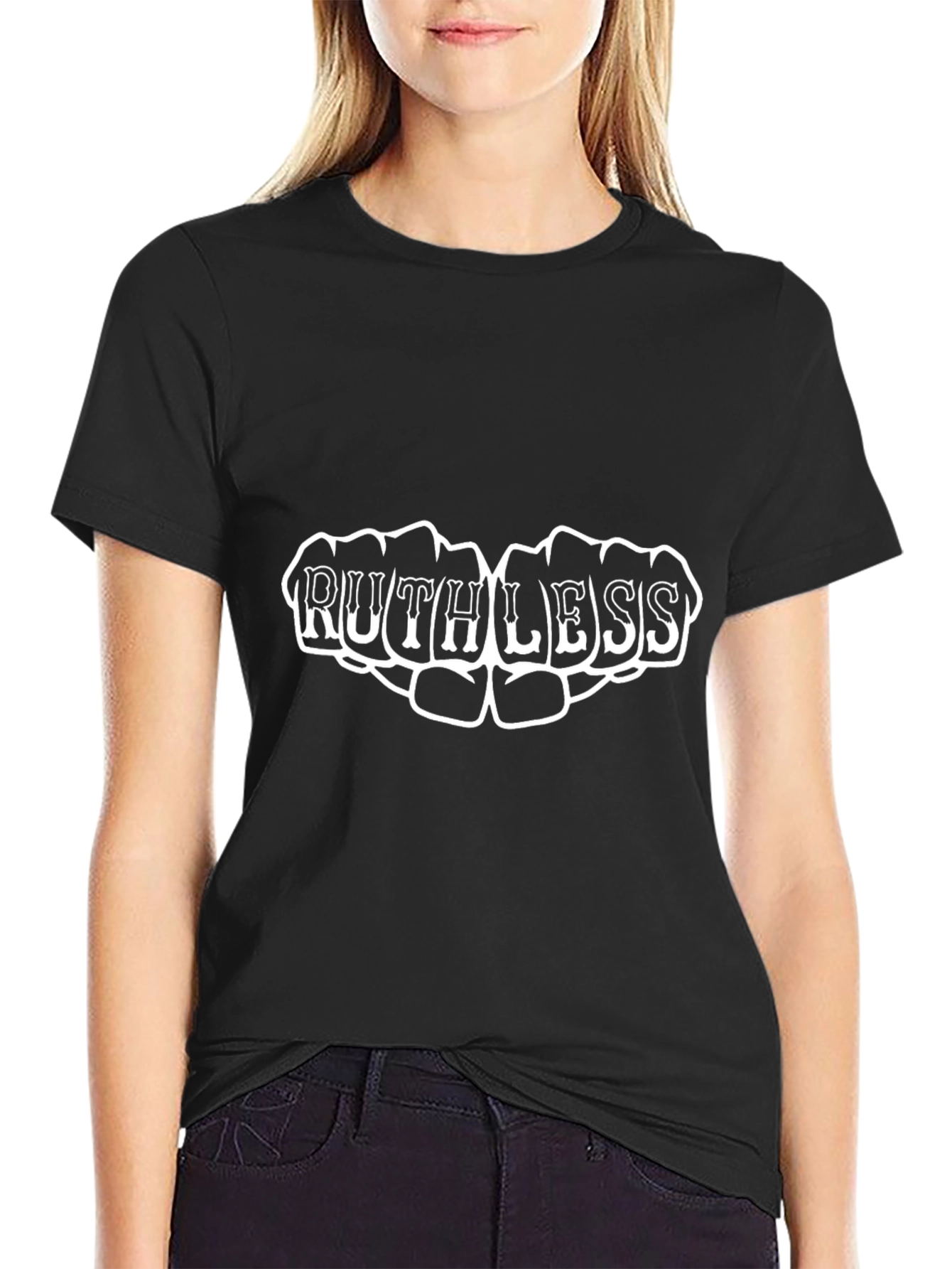 Ruthless Graphic Print Black T-Shirt