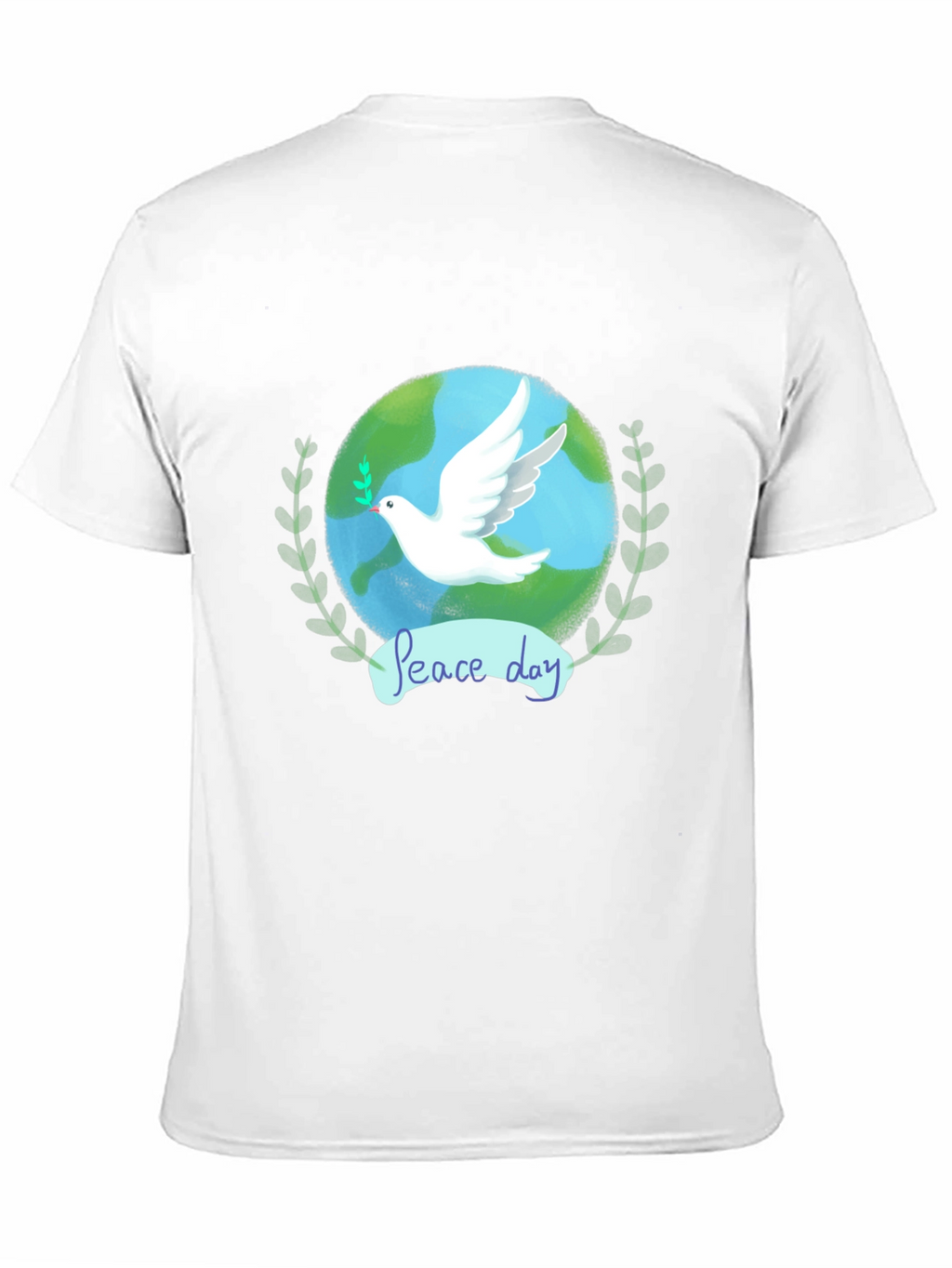 Peace Day Dove Graphic Tee - Black Cotton T-Shirt