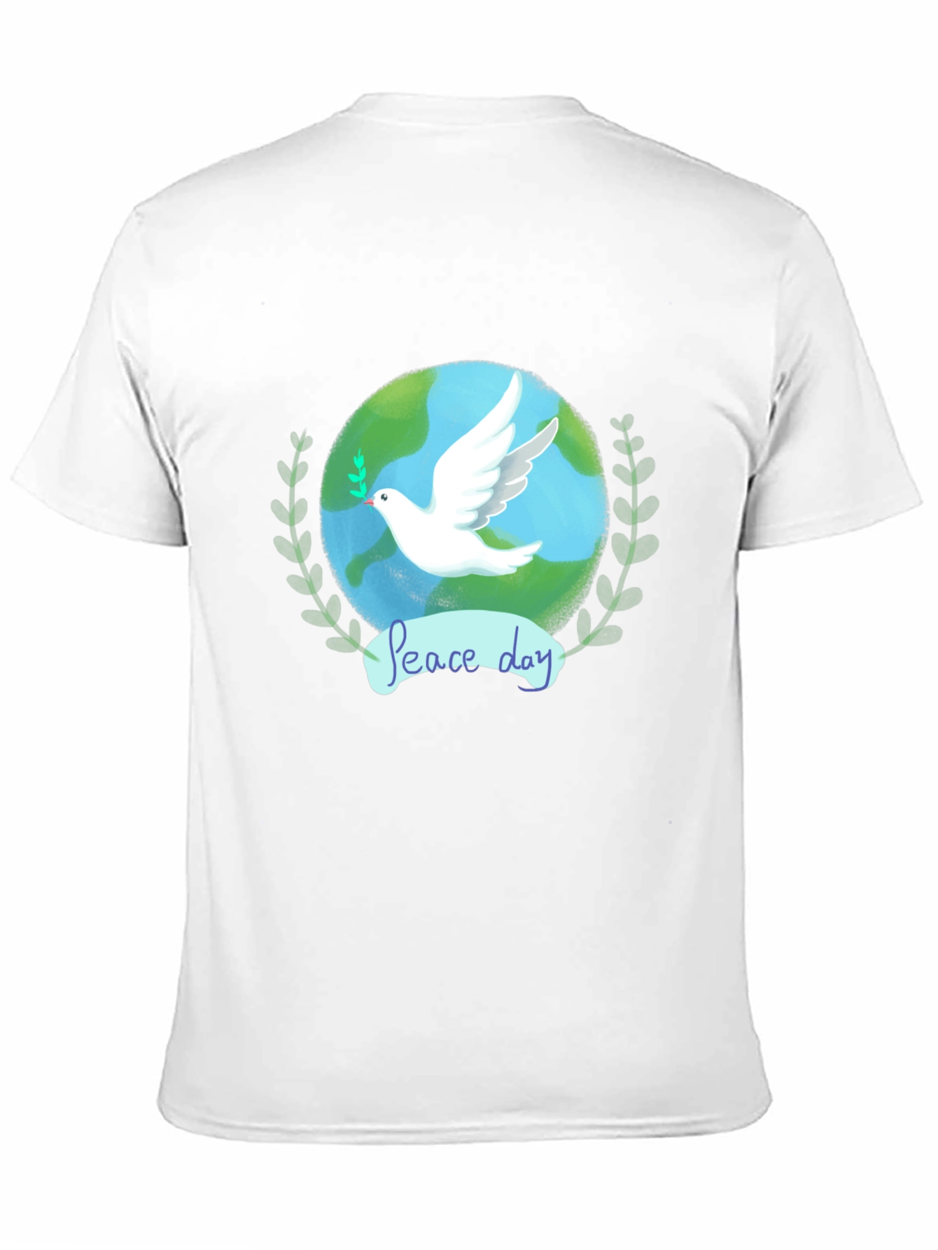 Peace Day Dove Graphic Tee - Black Cotton T-Shirt