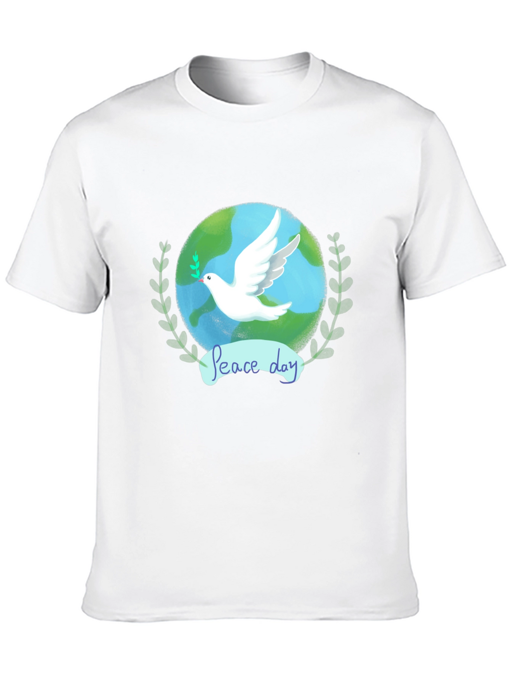 Peace Day Dove Graphic Tee - Black Cotton T-Shirt