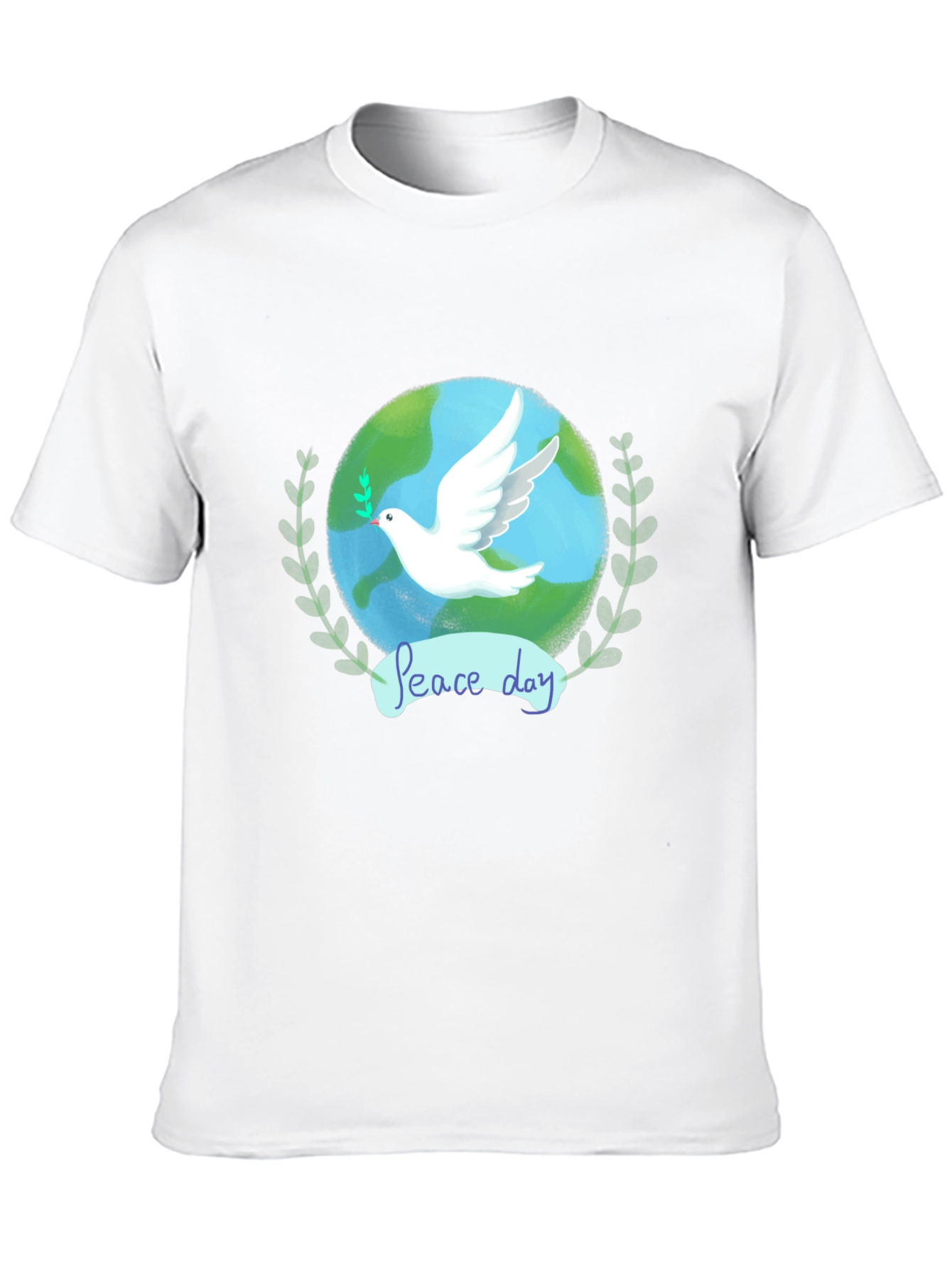 Peace Day Dove Graphic Tee - Black Cotton T-Shirt