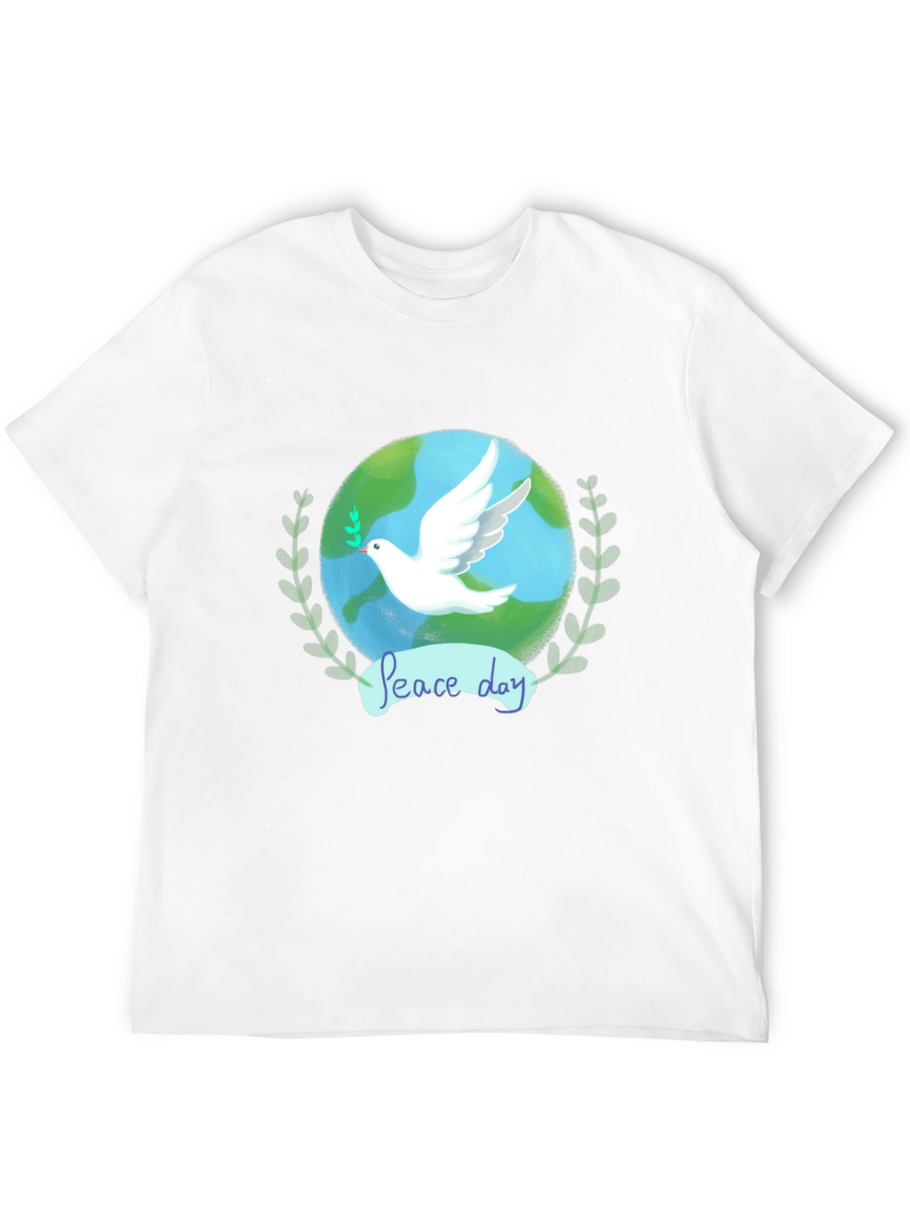 Peace Day Dove Graphic Tee - Black Cotton T-Shirt