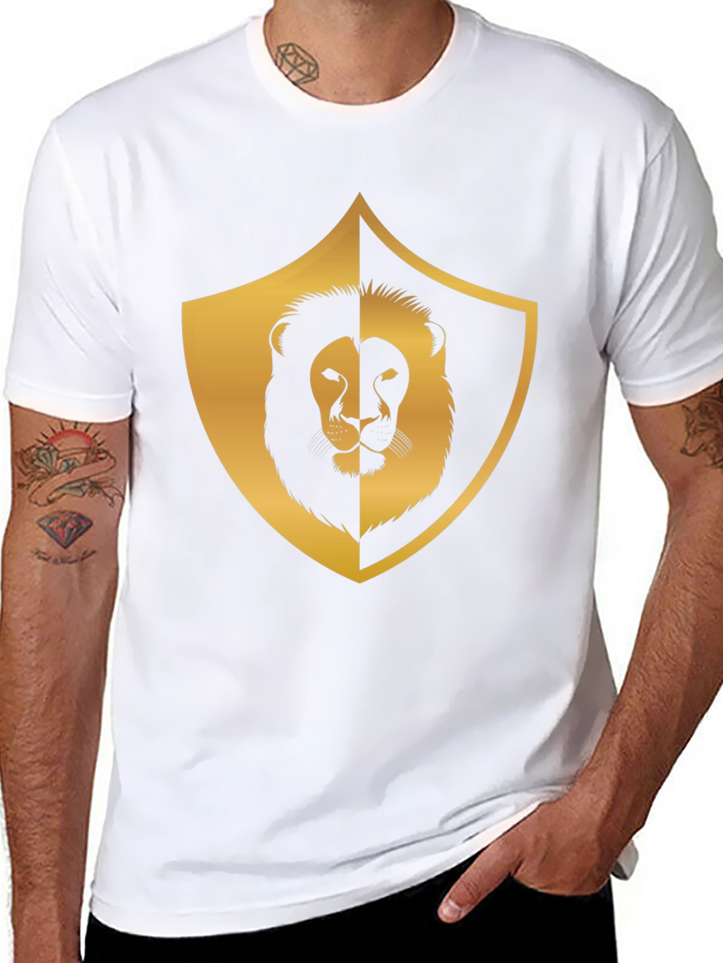 Lion Shield Graphic Tee - Black