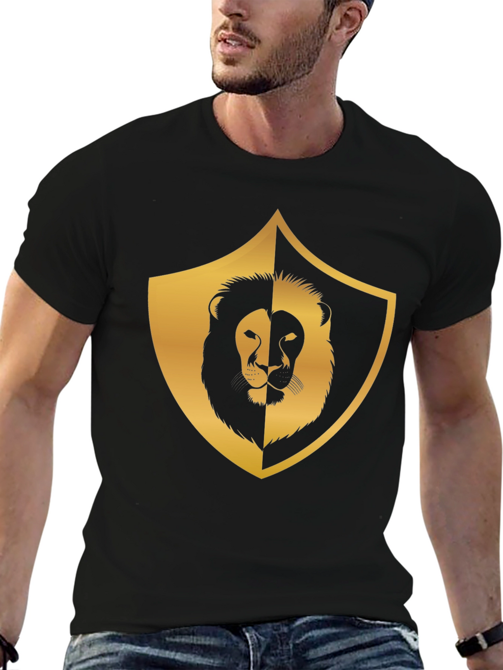 Lion Shield Graphic Tee - Black