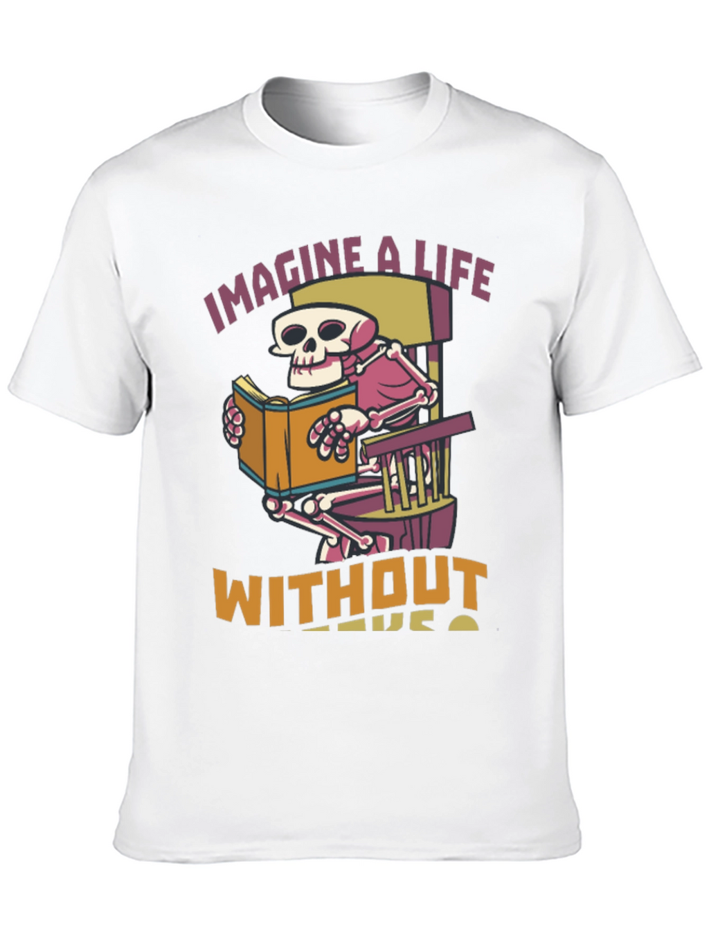 Skeleton Reading Book Graphic T-Shirt
