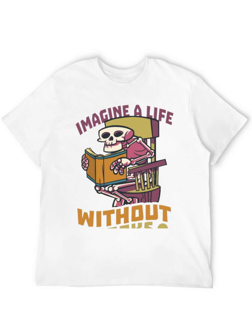 Skeleton Reading Book Graphic T-Shirt