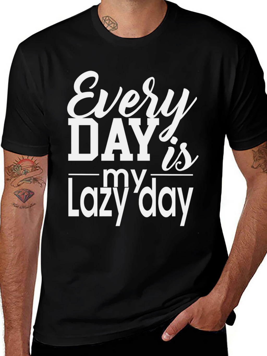 Every Day is My Lazy Day Black T-Shirt
