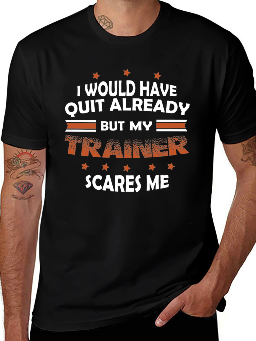 Funny Trainer T-Shirt - Scares Me Workout Tee