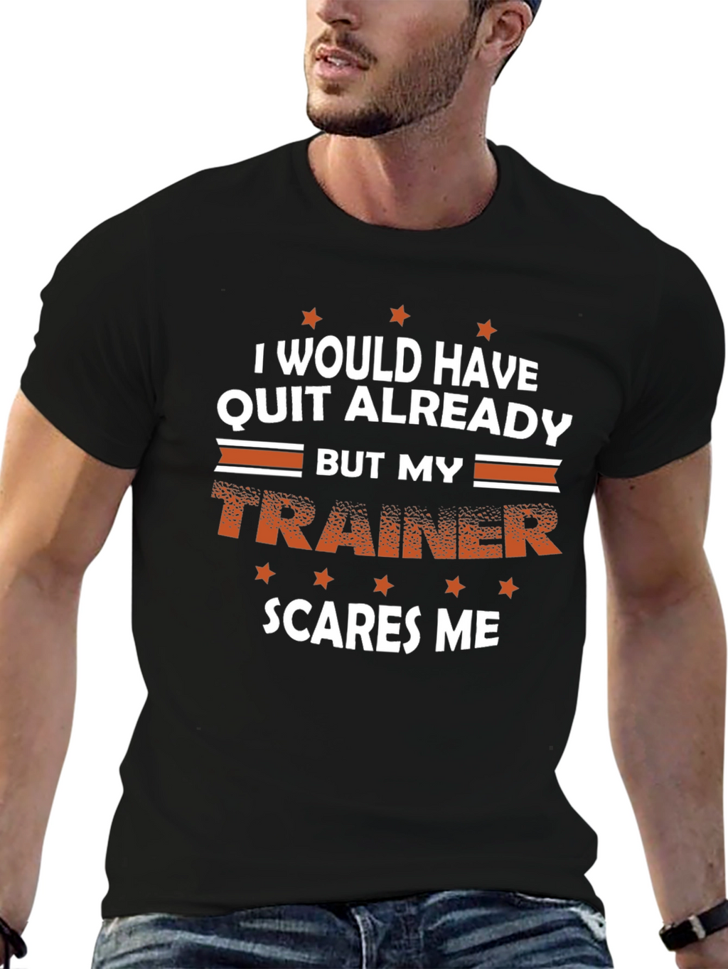 Funny Trainer T-Shirt - Scares Me Workout Tee