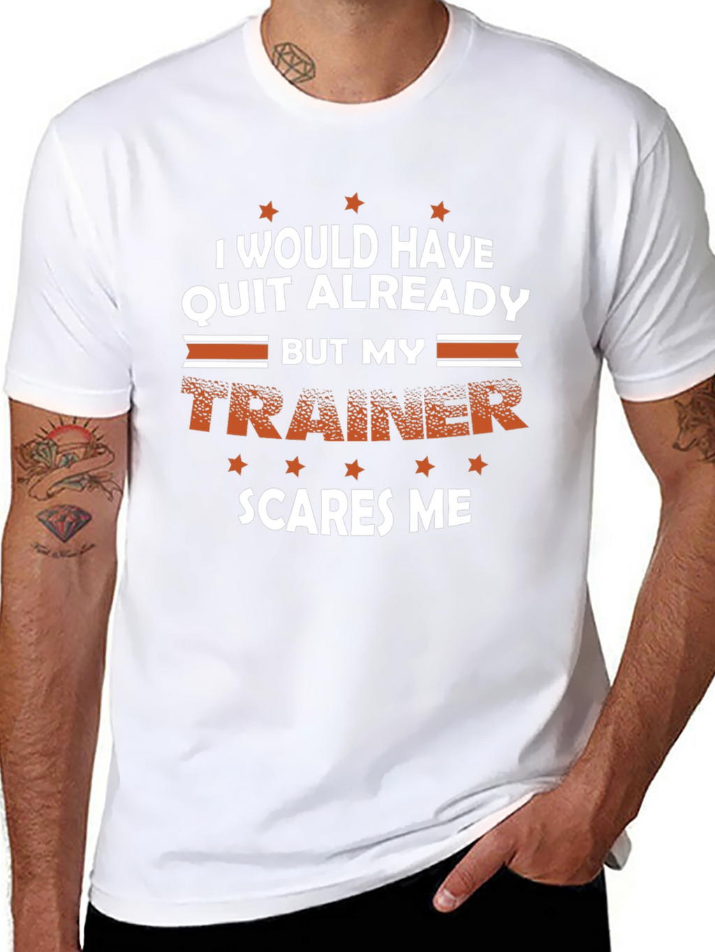 Funny Trainer T-Shirt - Scares Me Workout Tee