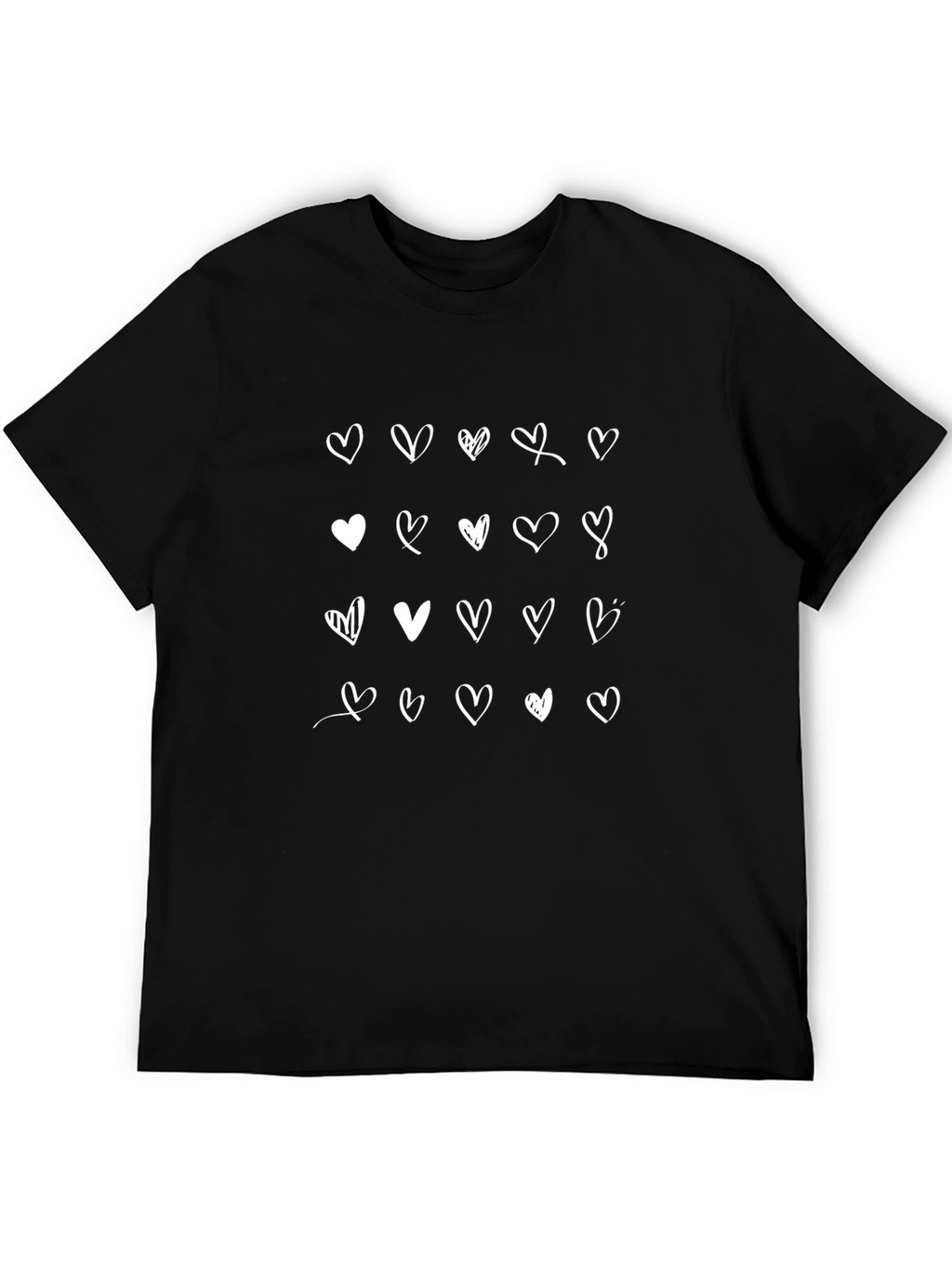Heart Pattern Crew Neck T-Shirt